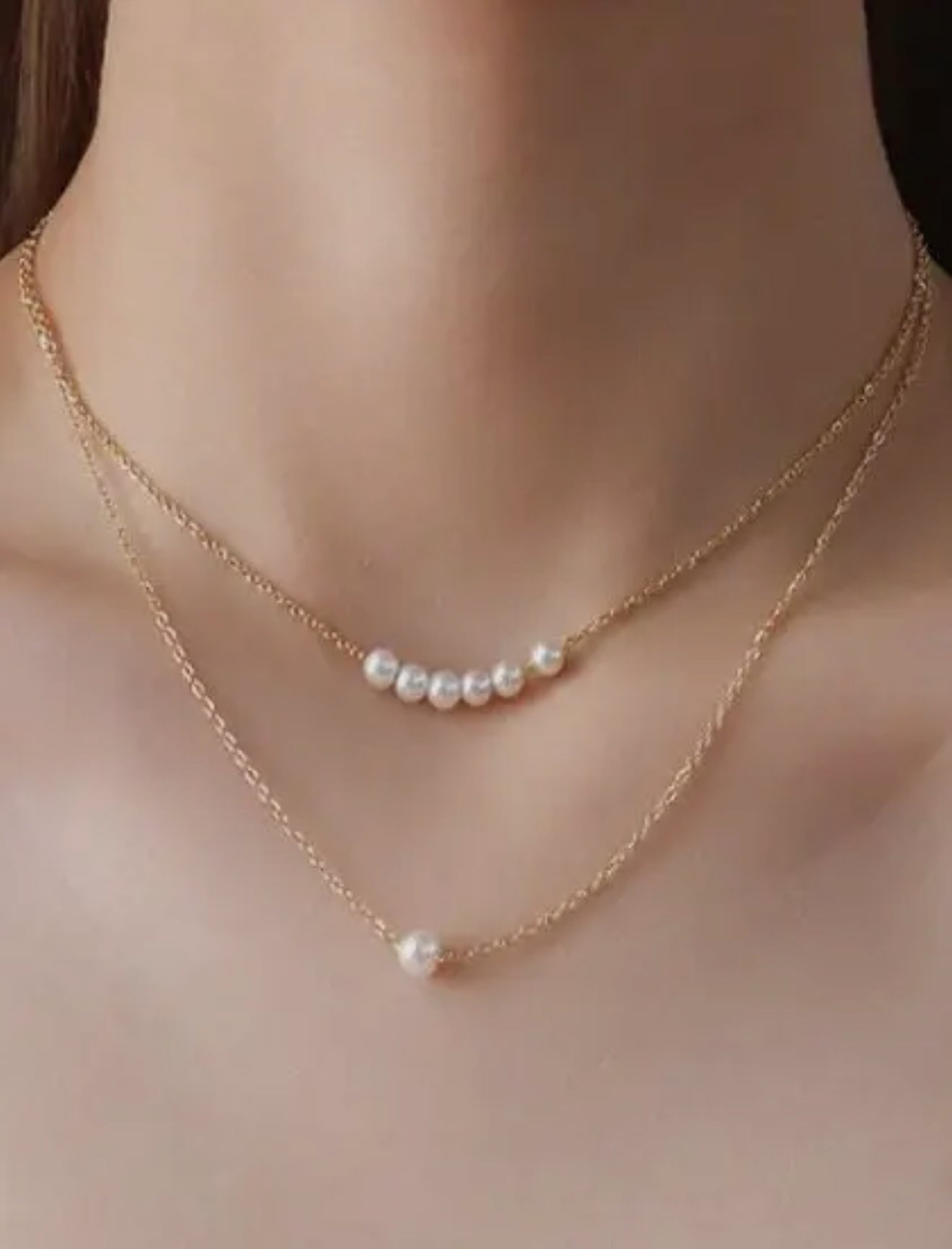 18K Stainless Steel Tarnish Free Beaded Pearl Necklace