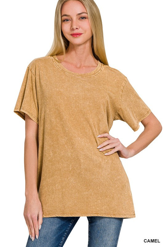 Washed Short Sleeve Top