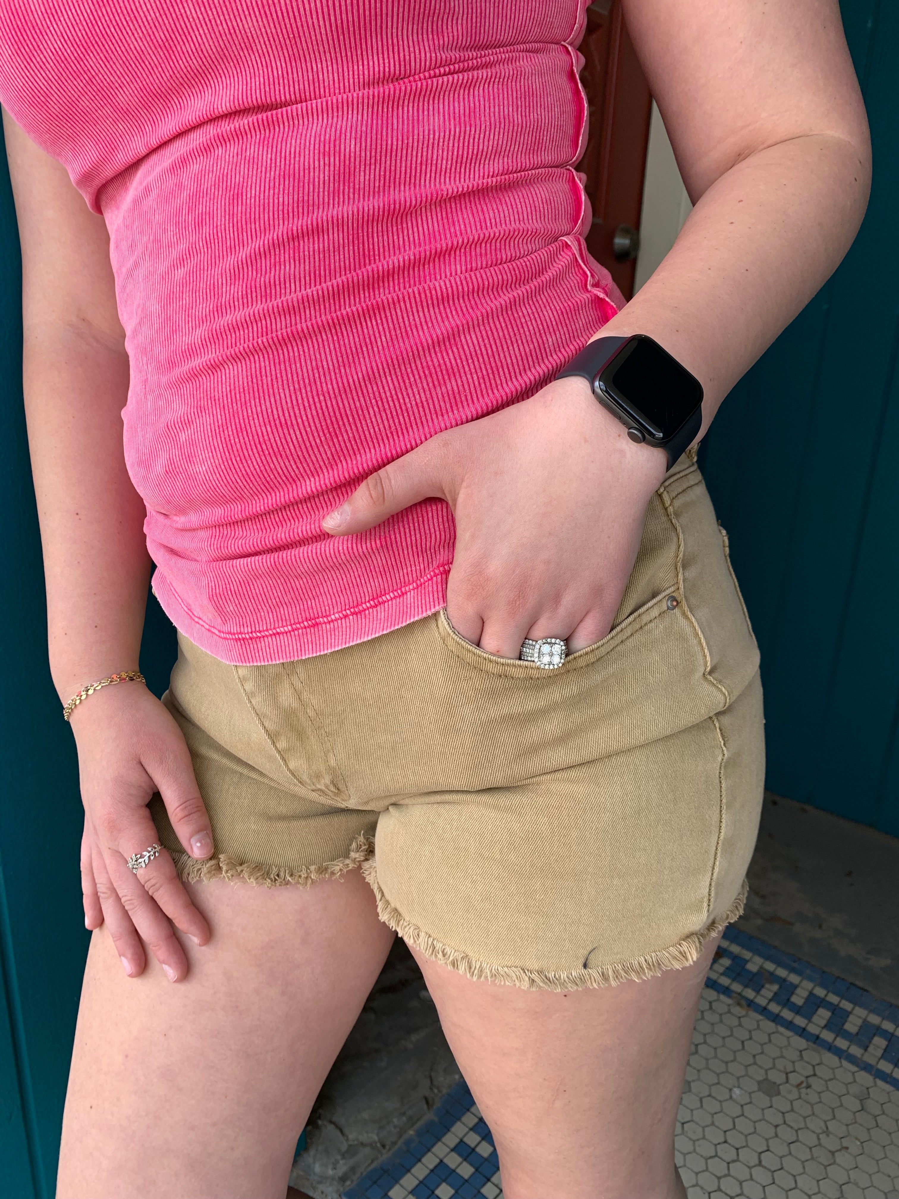 Frayed Cutoff Colored Shorts