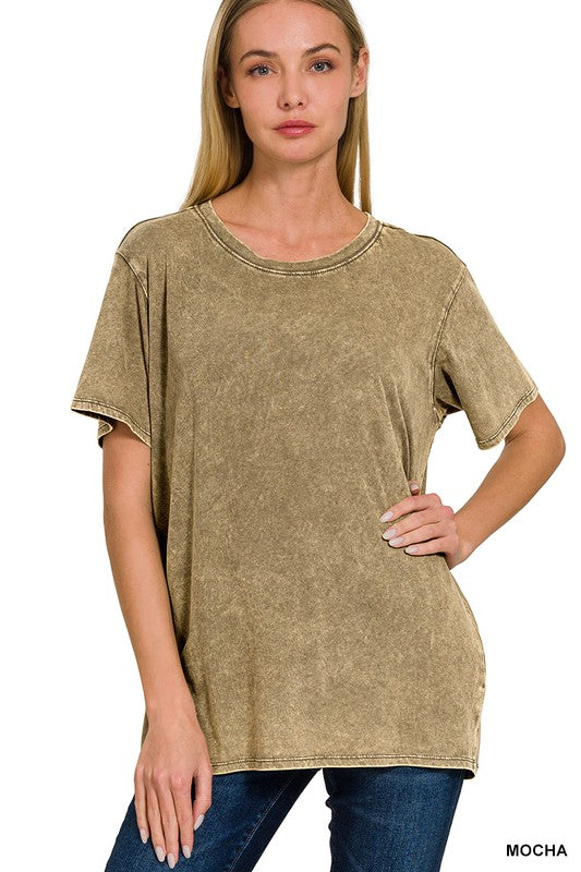 Washed Short Sleeve Top