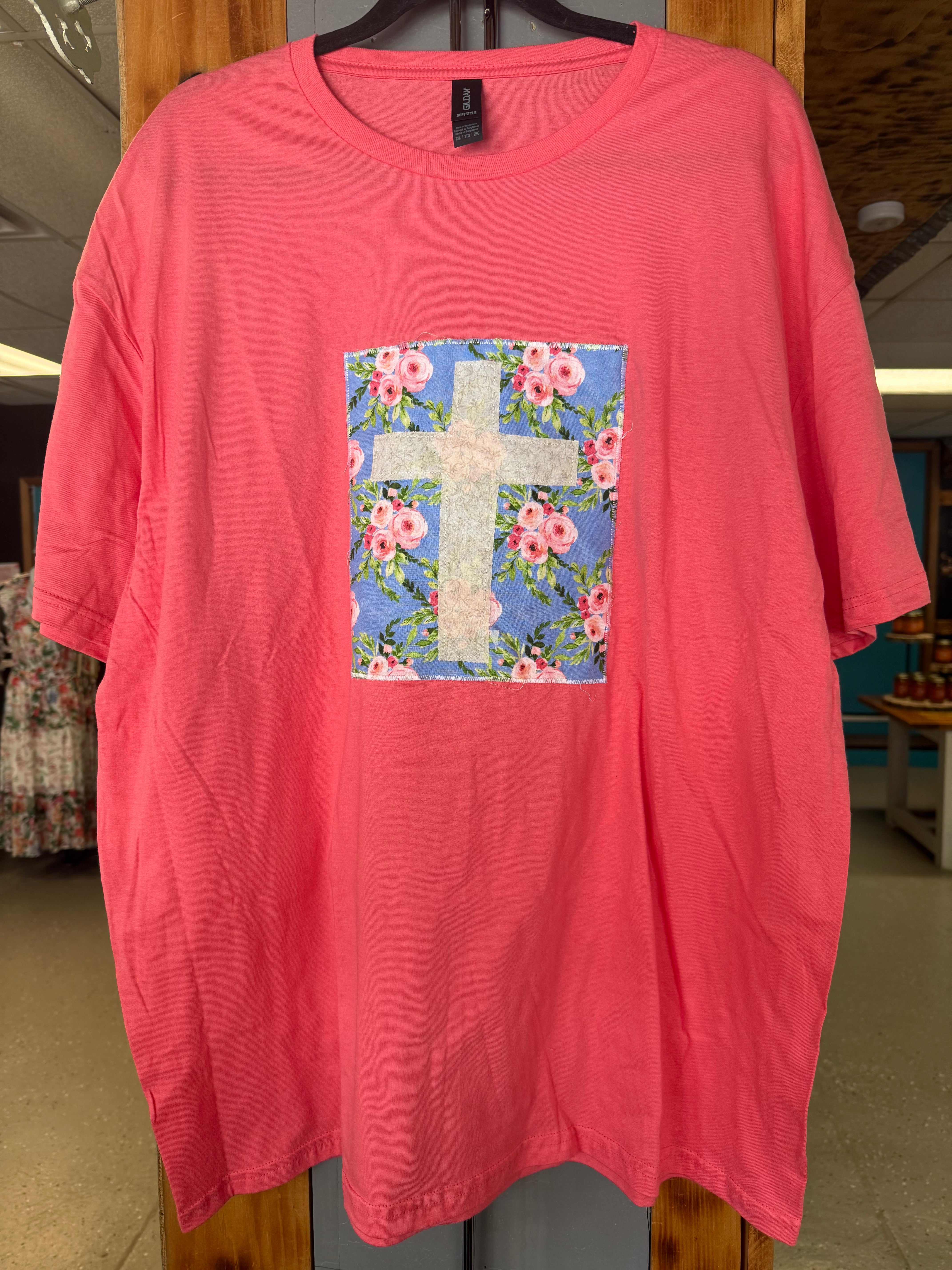 Cross Floral Square T-Shirt