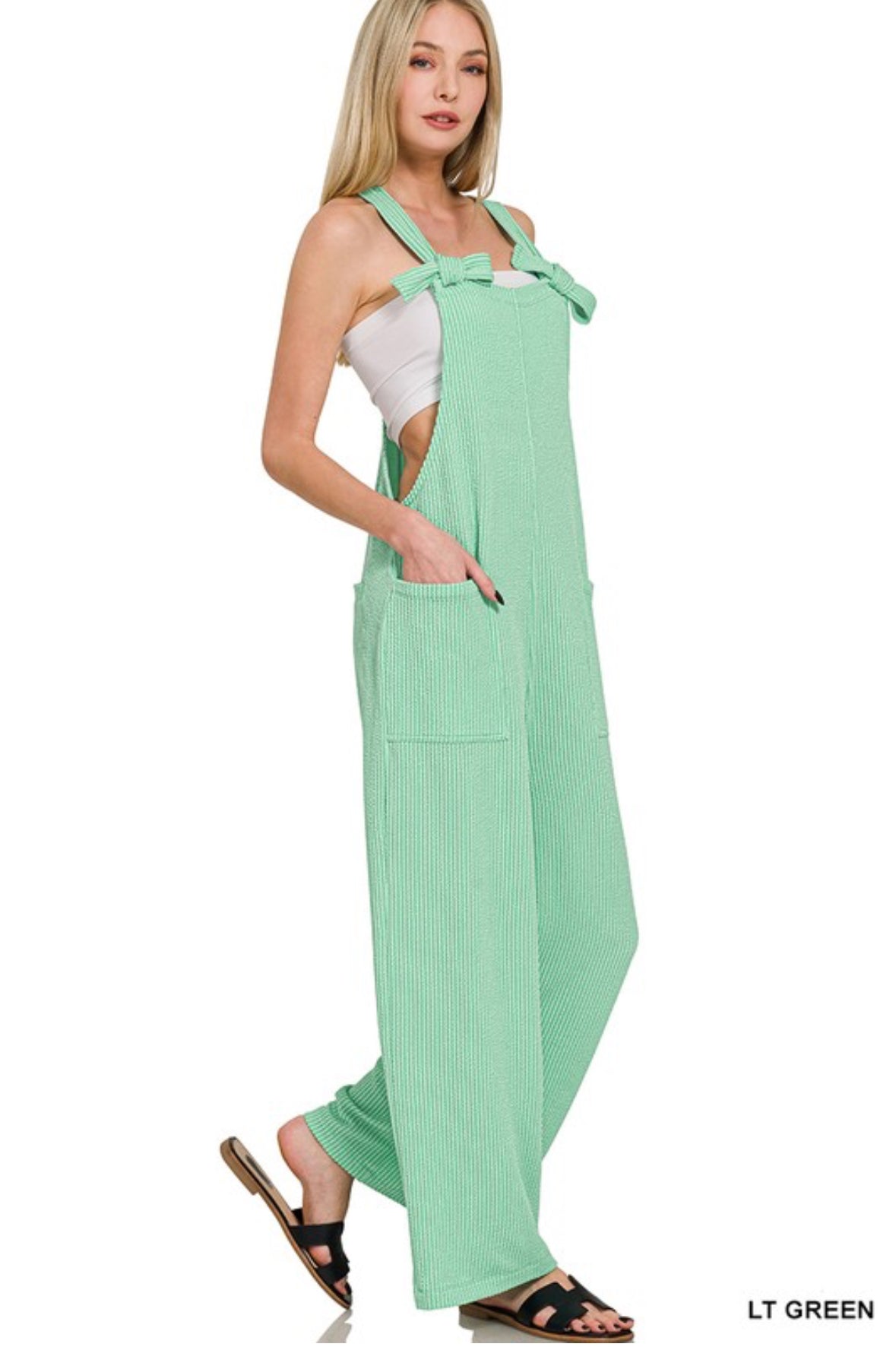 Corded Rib Knot Strap Overalls