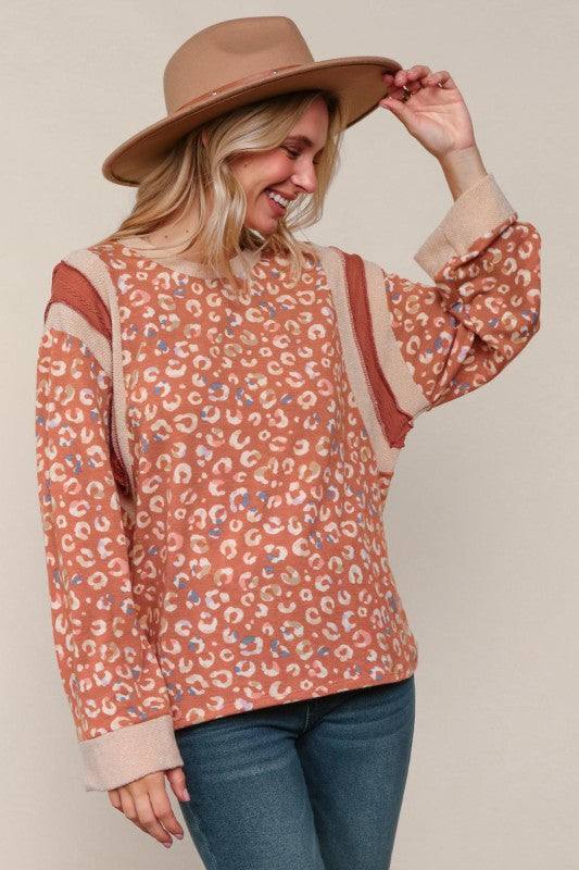 Plus oversized Leopard Print Top