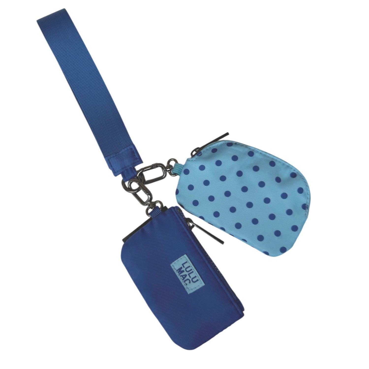 Blue/Navy Dots Compact wrist wallet