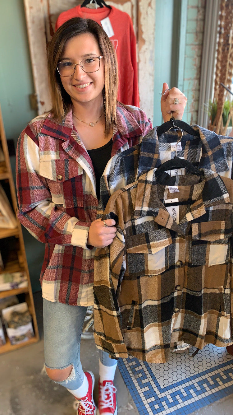 Oversized Plaid Flannel Shacket