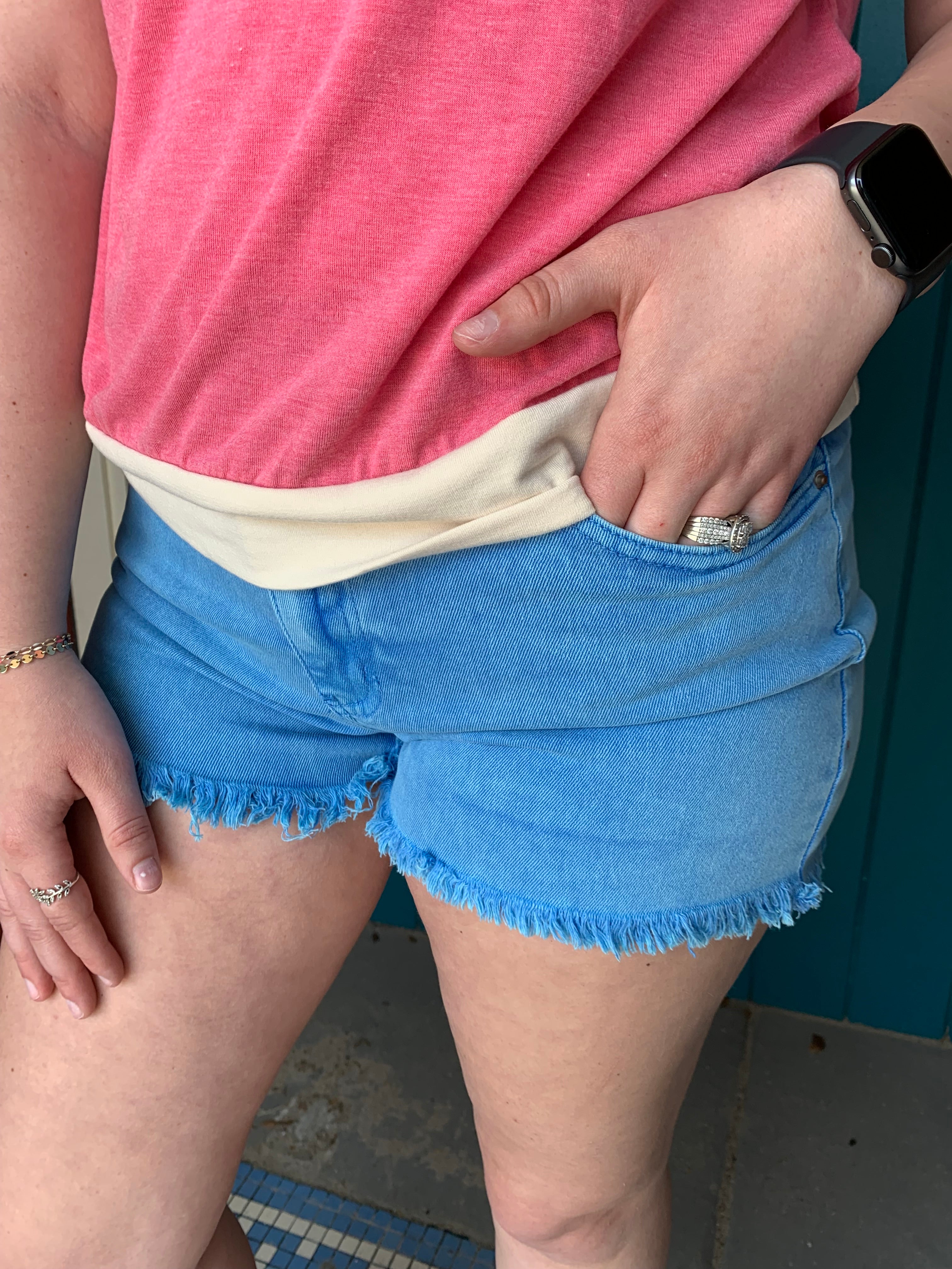 Frayed Cutoff Colored Shorts