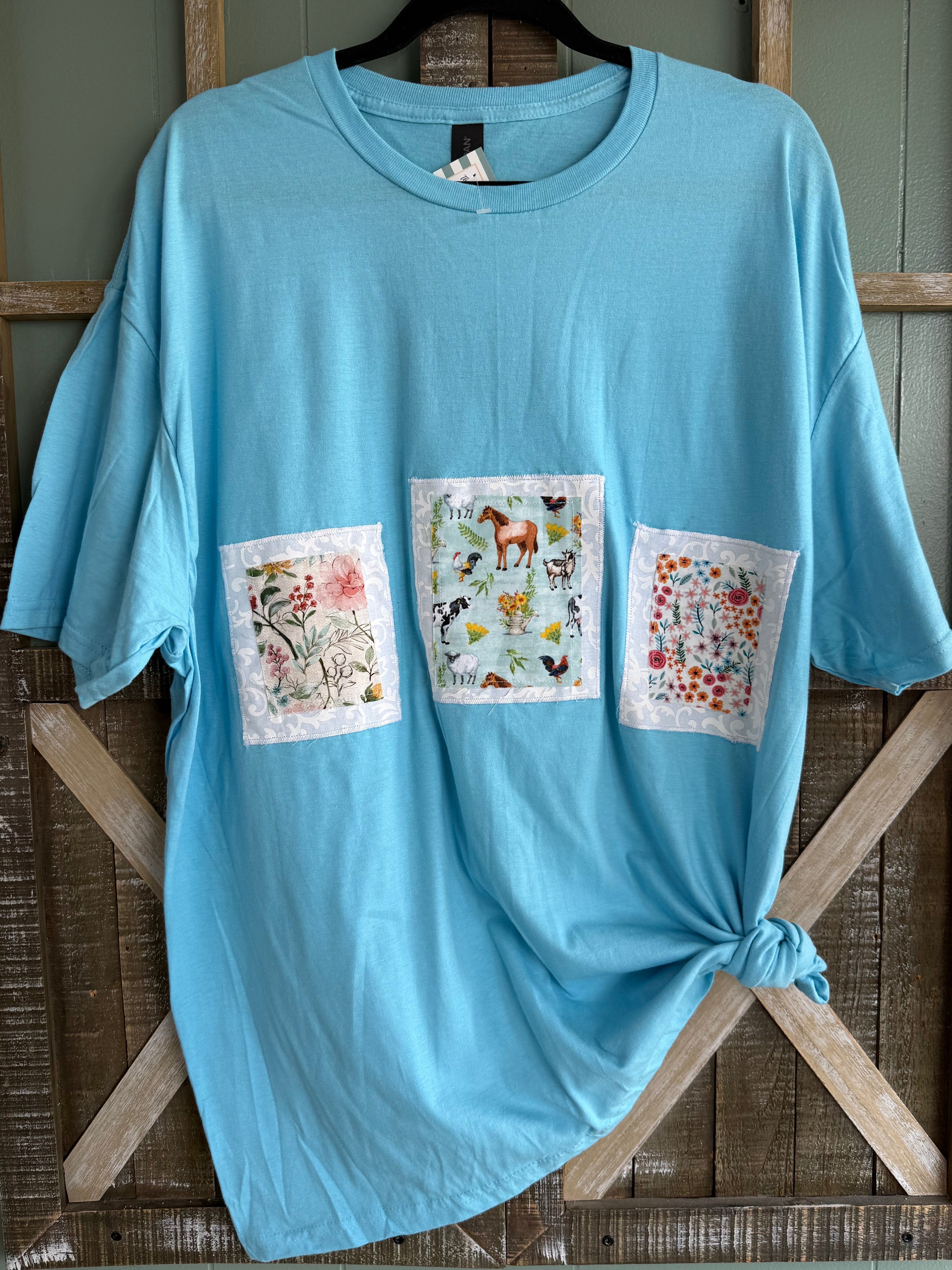 Horse and Floral Square T-shirt