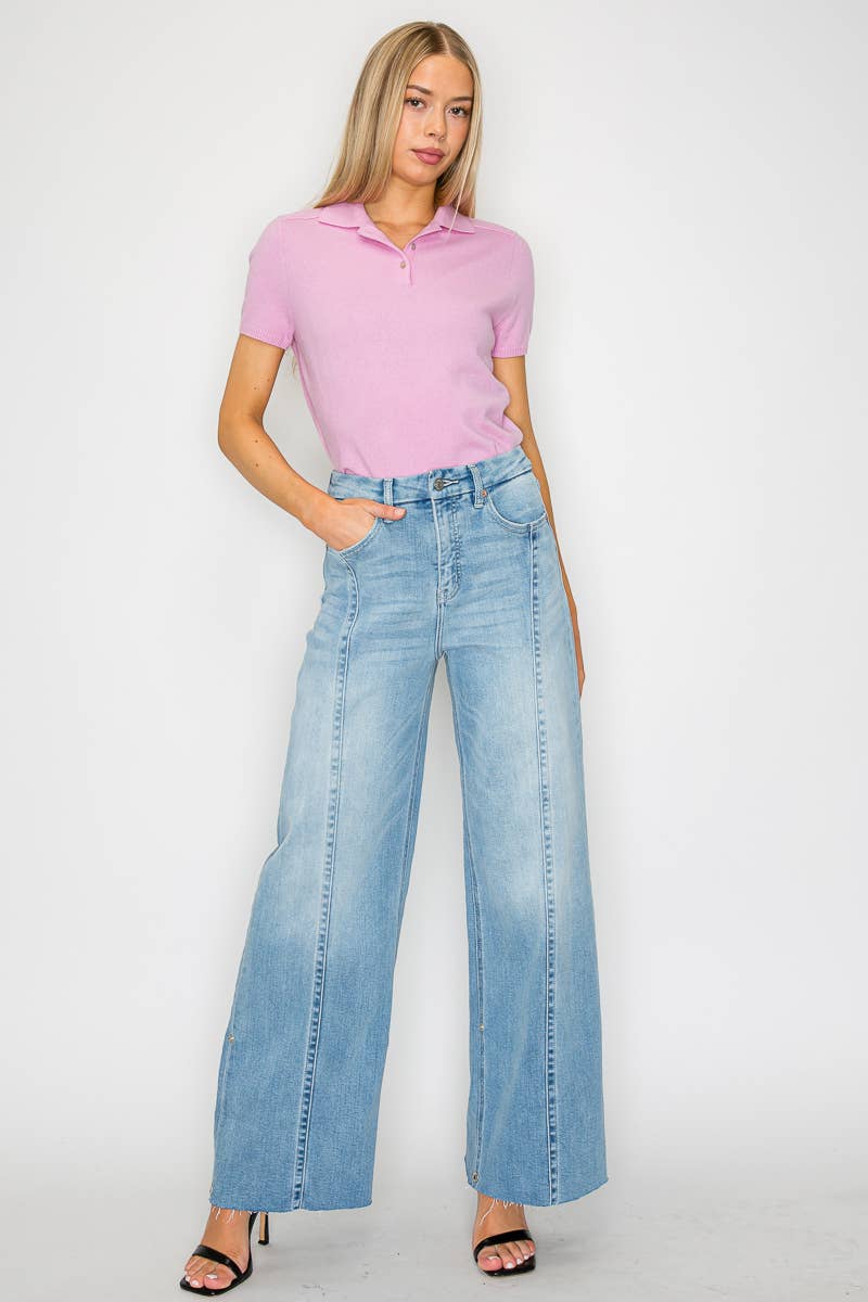 INSEAM TRANSFORM MID RISE WIDE LEG JEANS