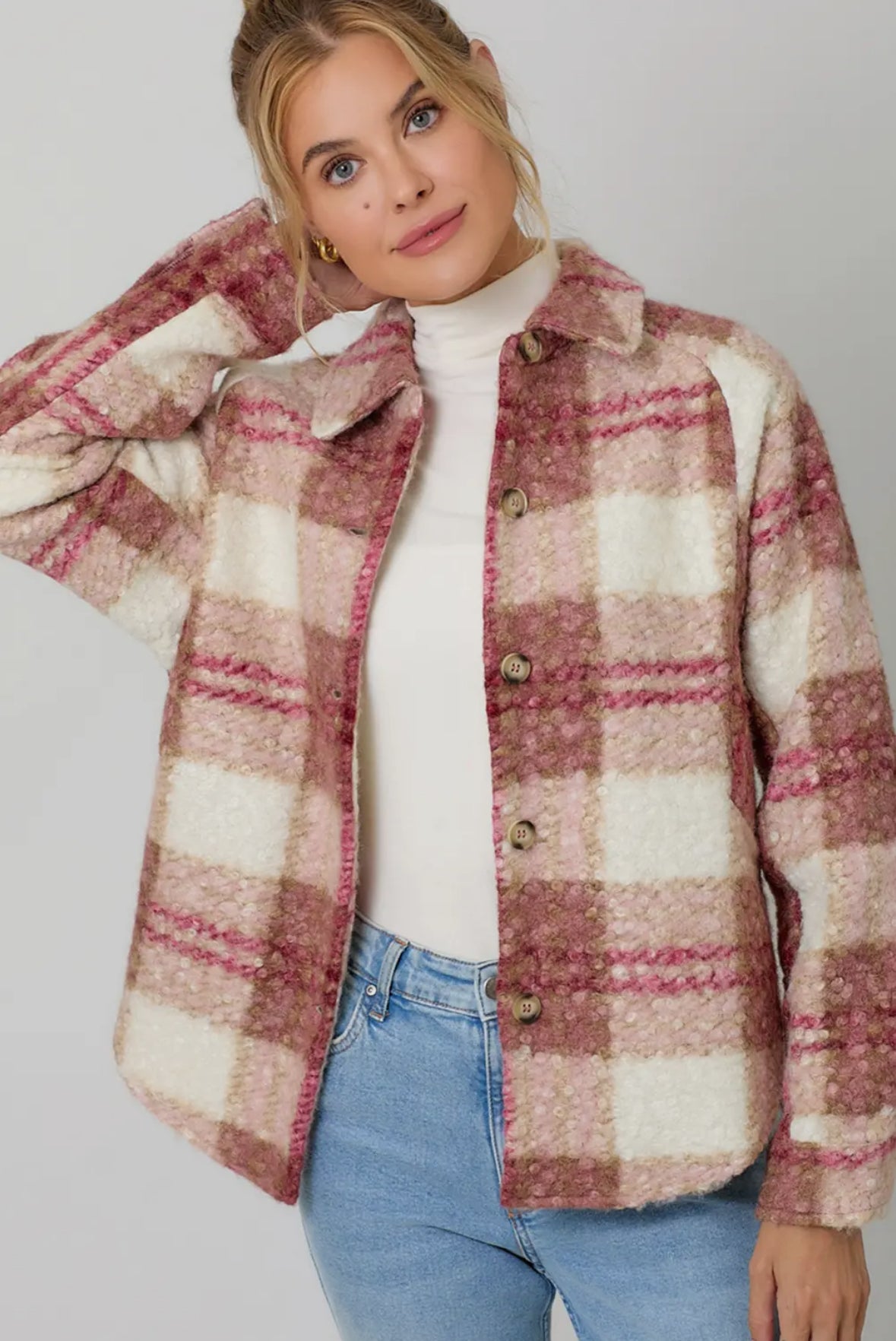 Plaid Button Down Shacket