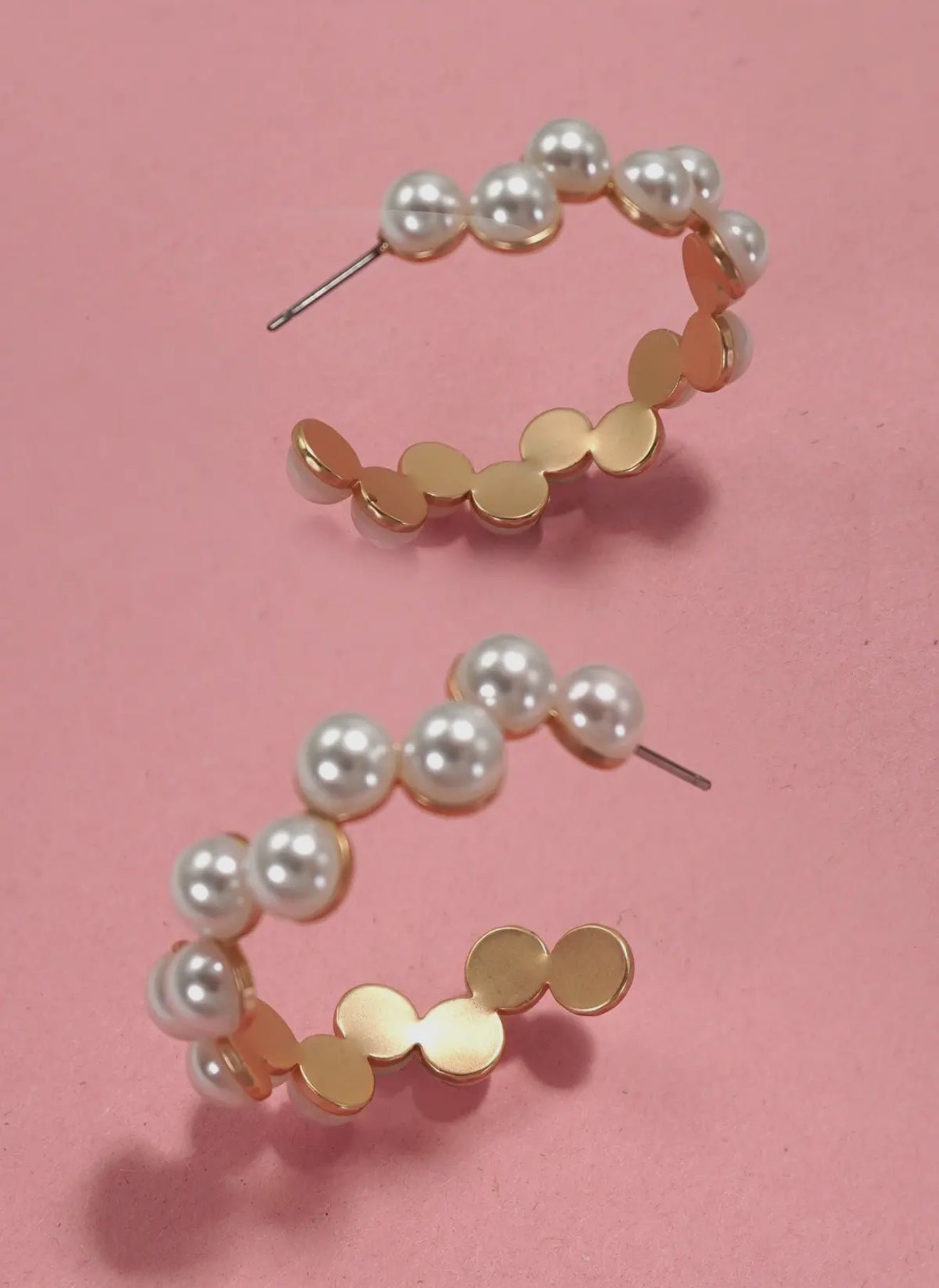Pearl Zig Zag Hoop Earrings