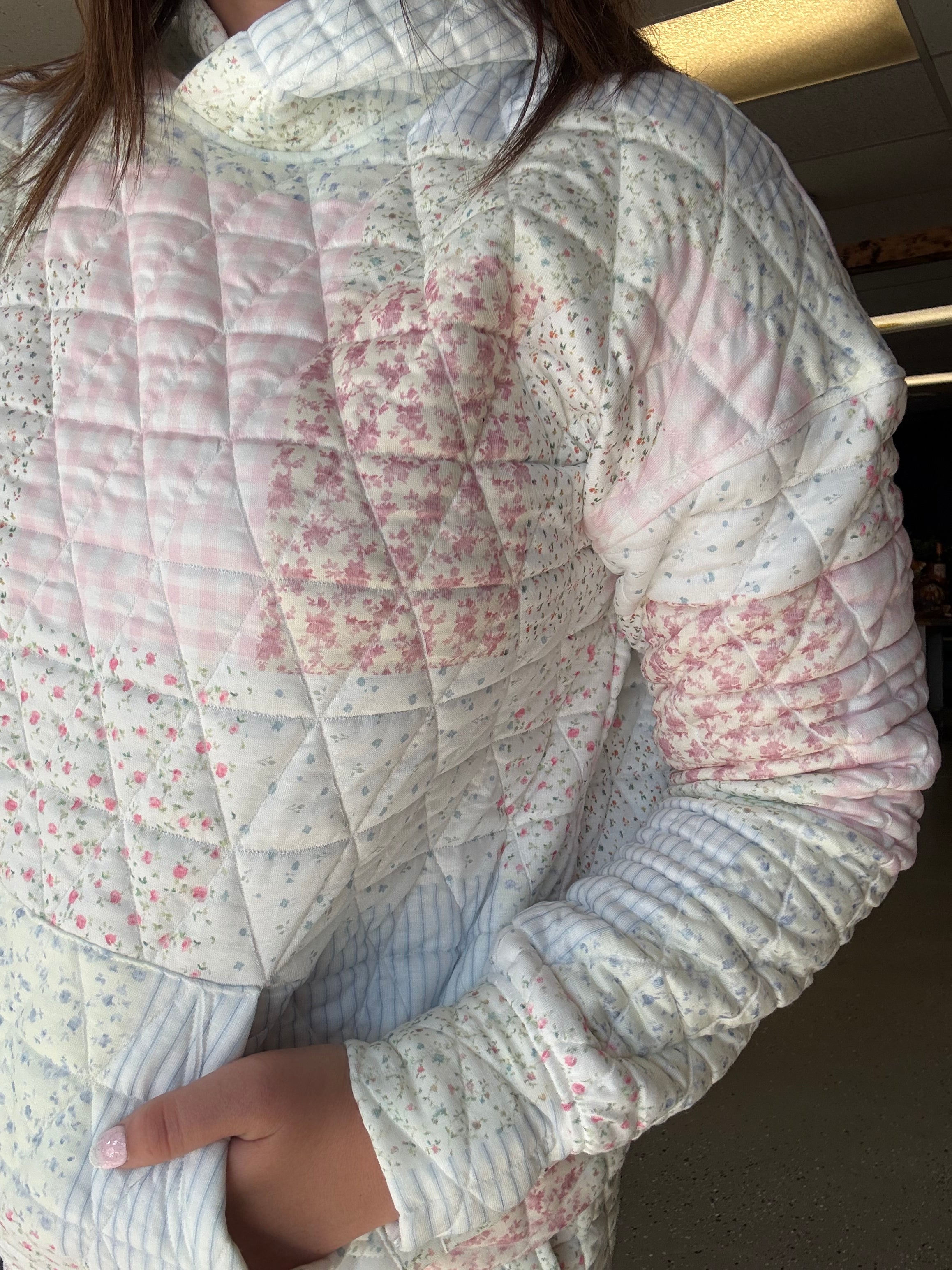 Floral Textured Oversized Hoodie