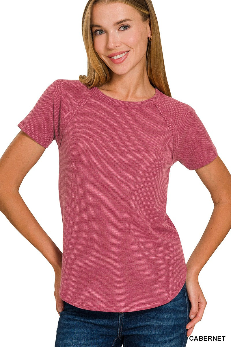 Waffle Short Sleeve Top