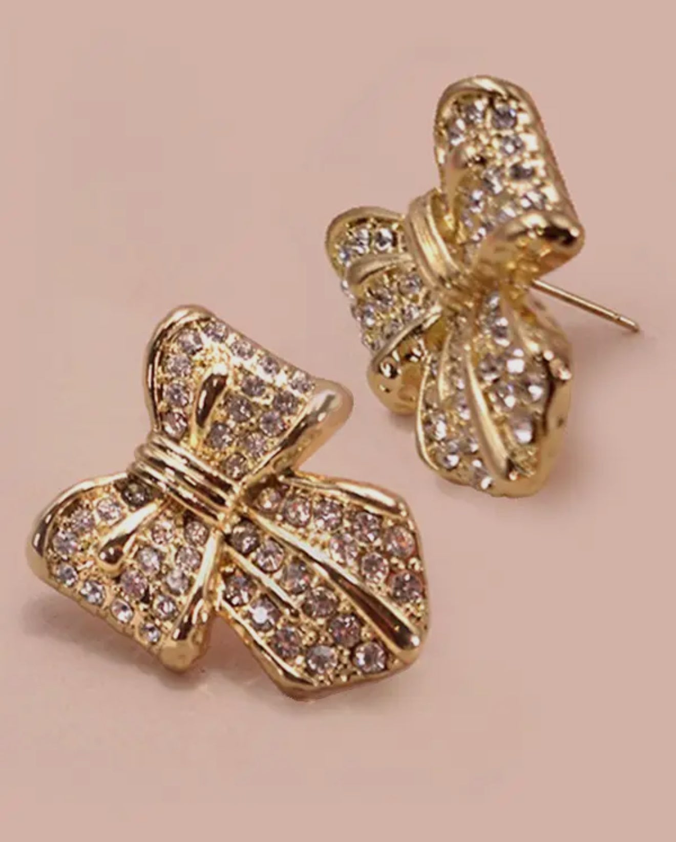 Rhinestone Bow Earrings