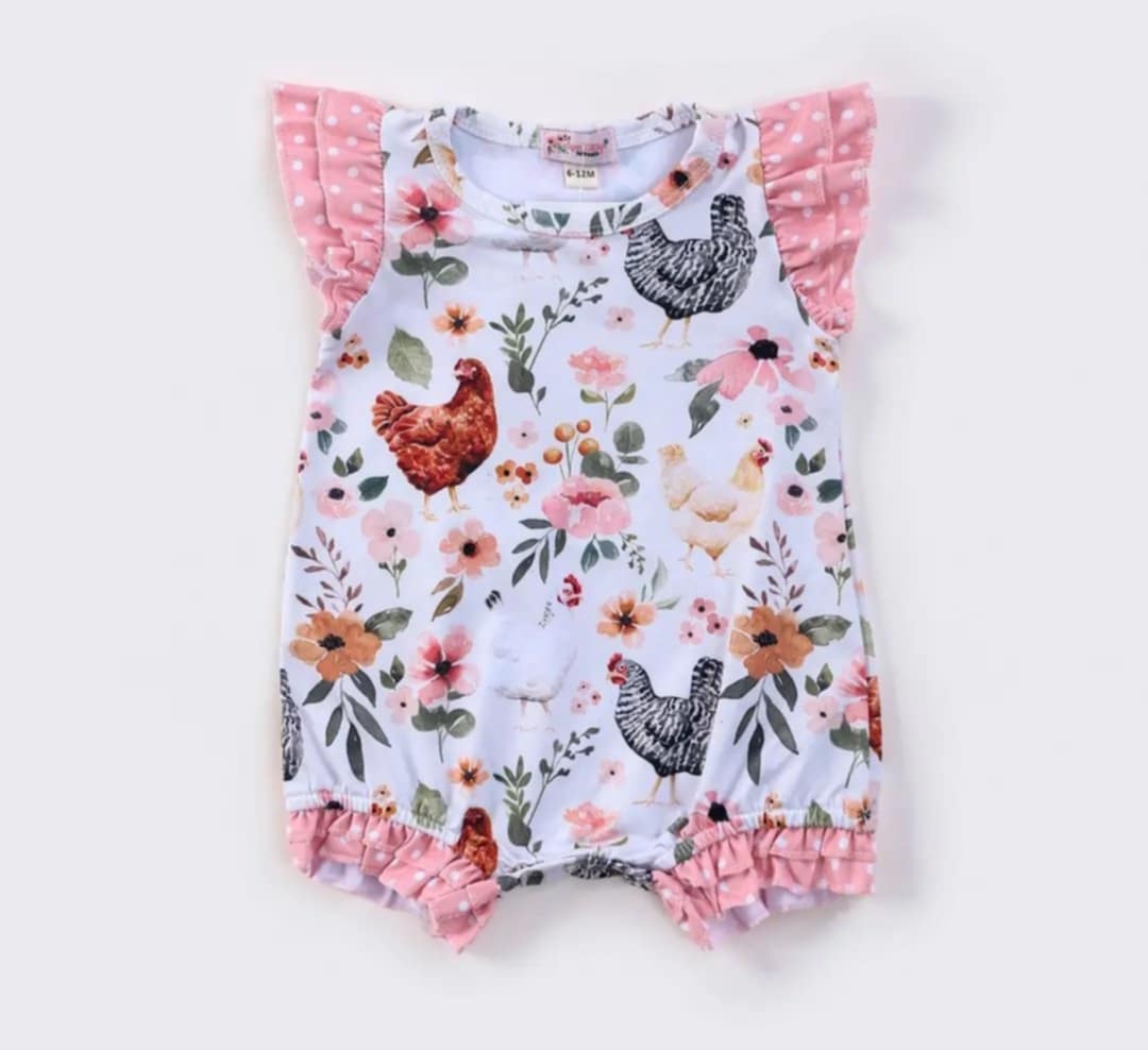 Floral Chicken Romper