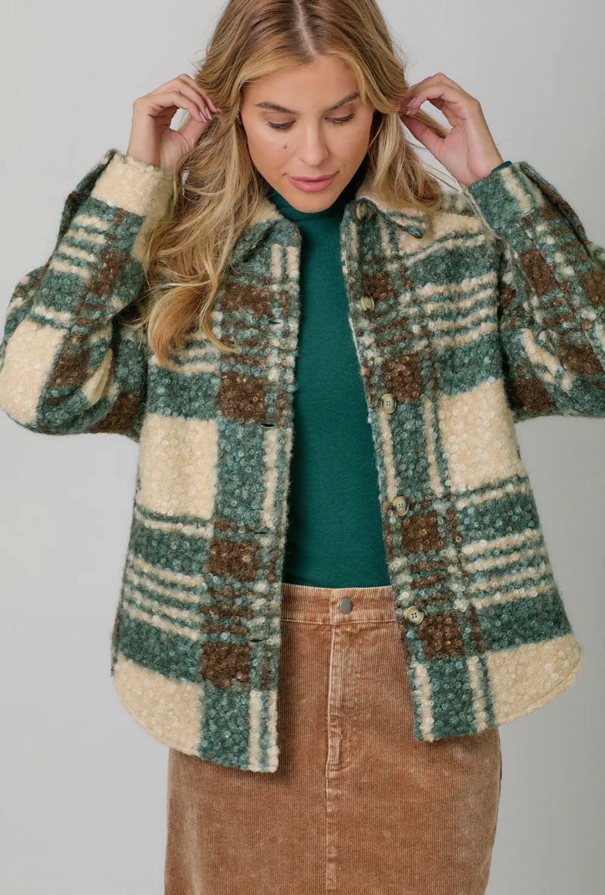 Plaid Button Down Shacket