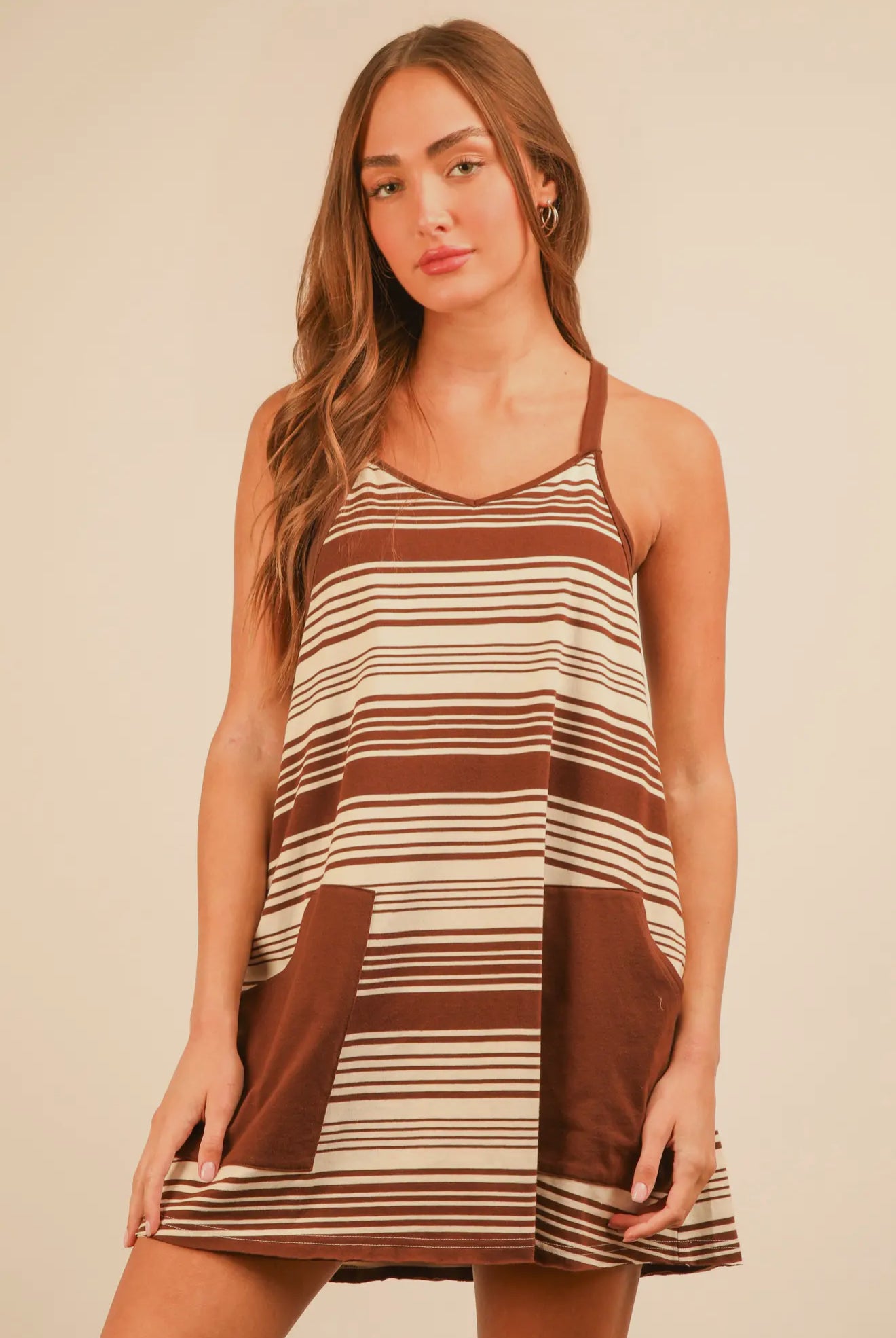 Striped Knit Mini Dress w/ Shorts