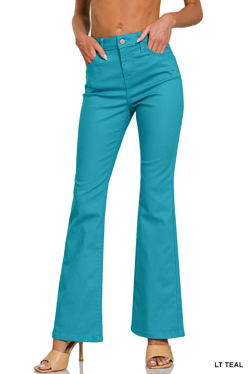 High-rise Bootcut Color Denim Pants