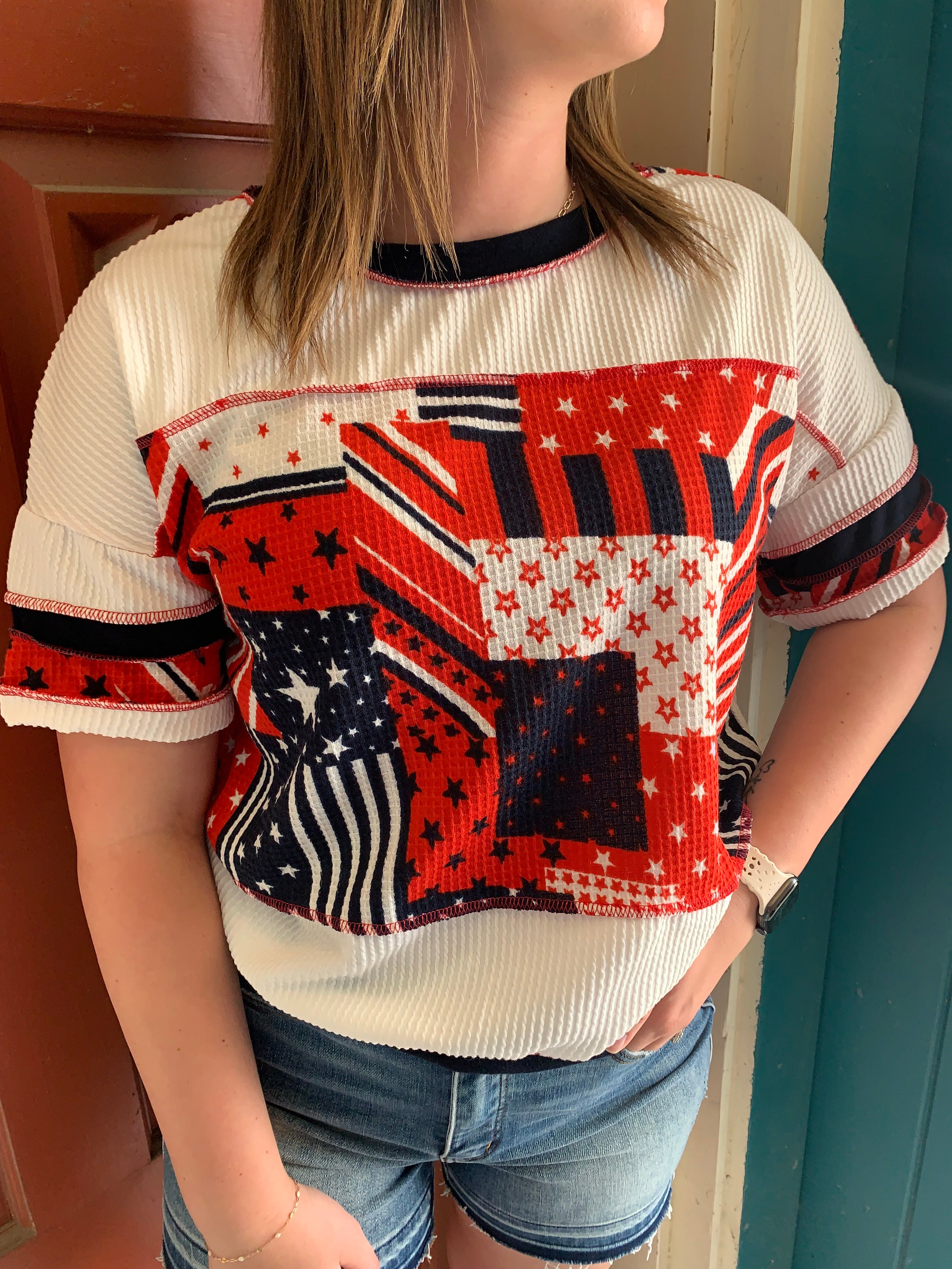Star and Stripe Knit Top