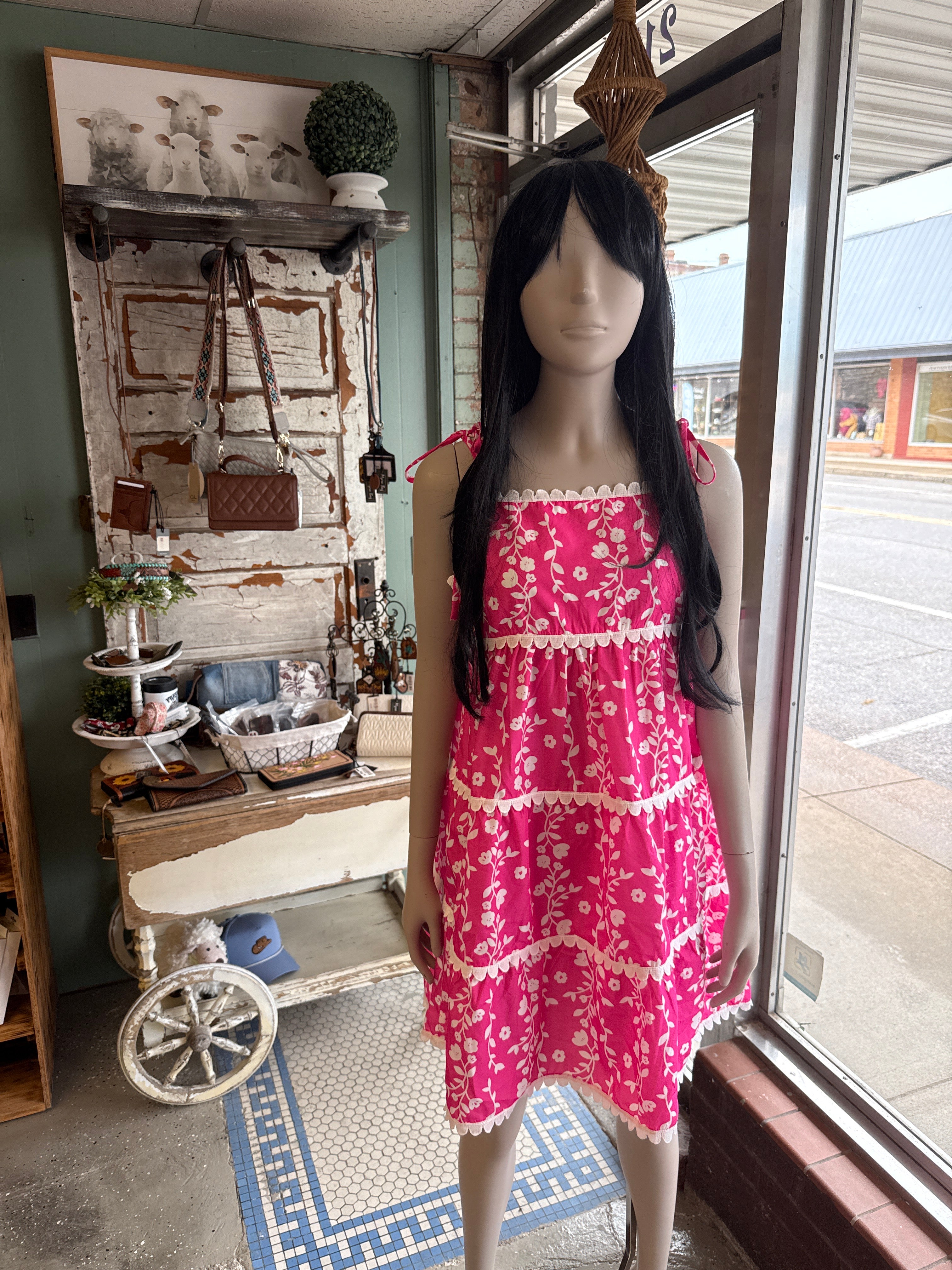 Pink Floral Flow Dress