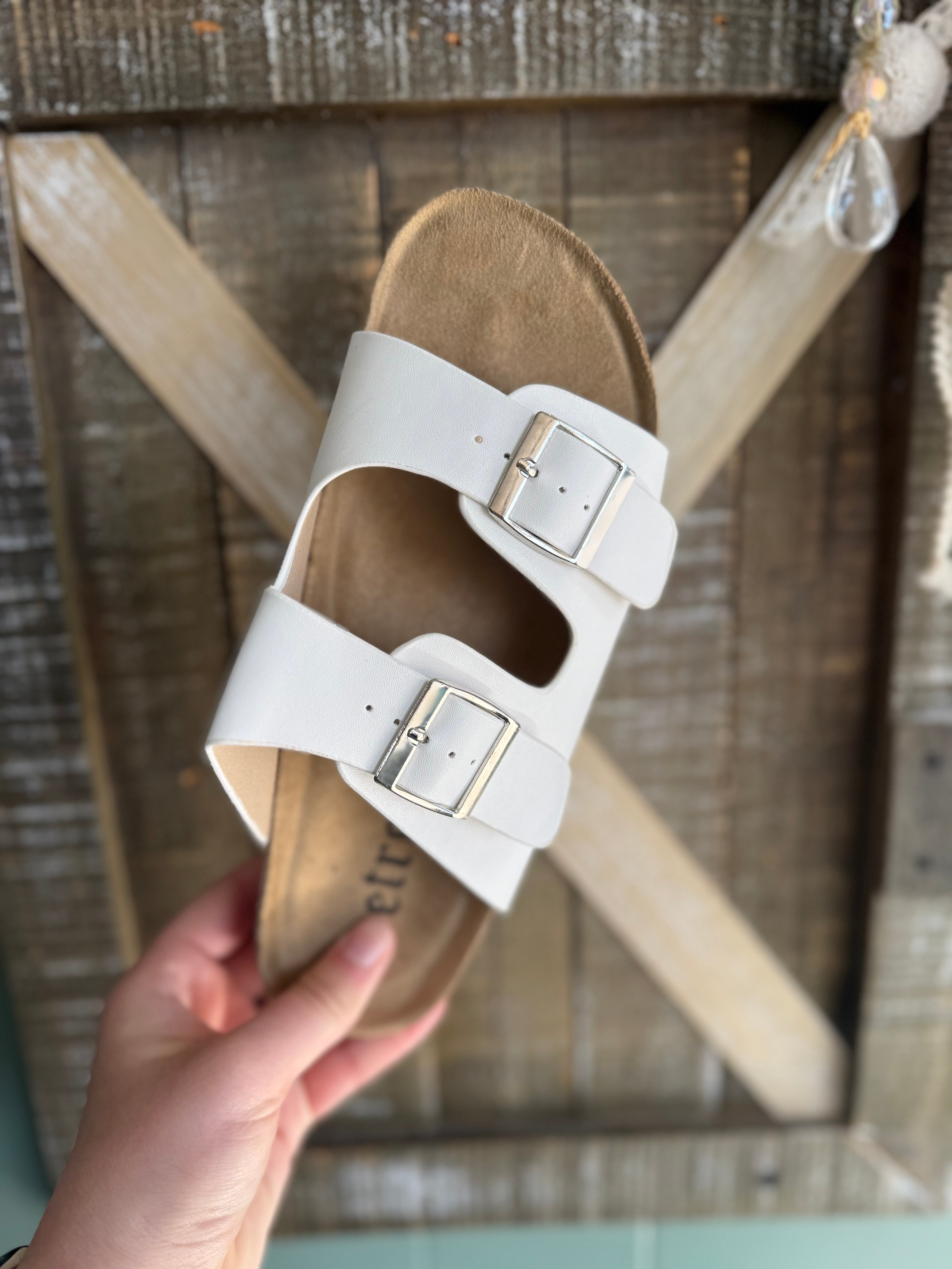 White two Strap Sandal