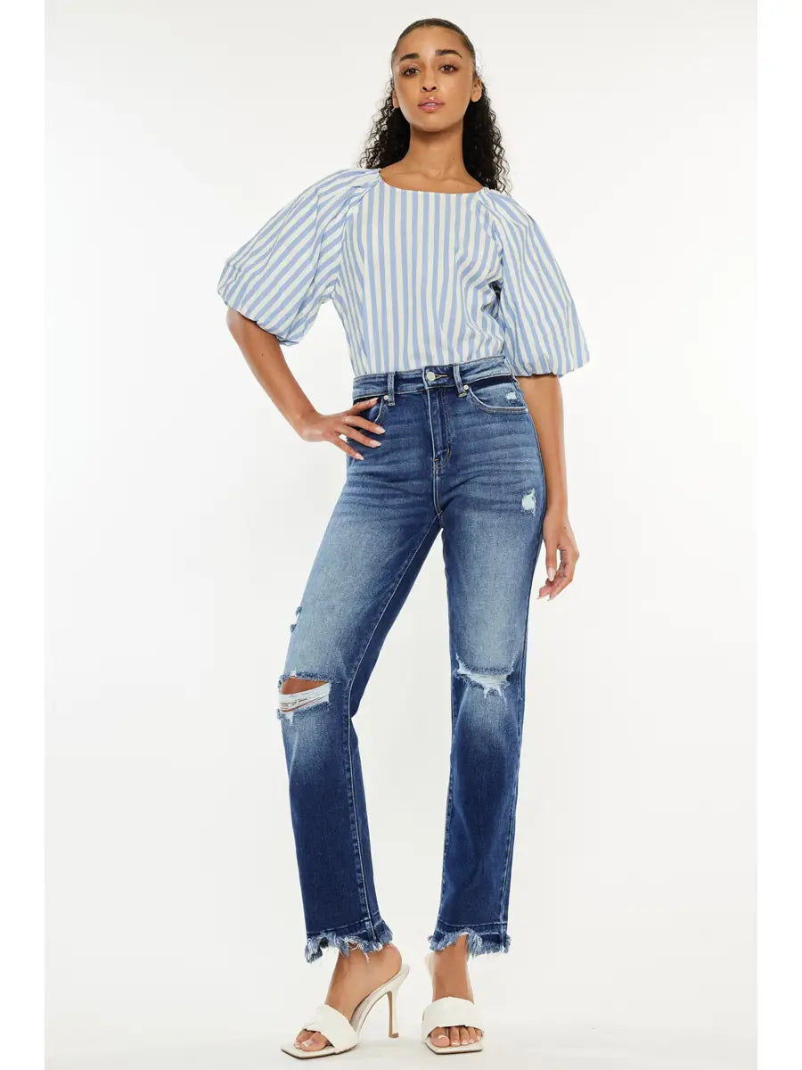 High Rise Slim Straight Jeans