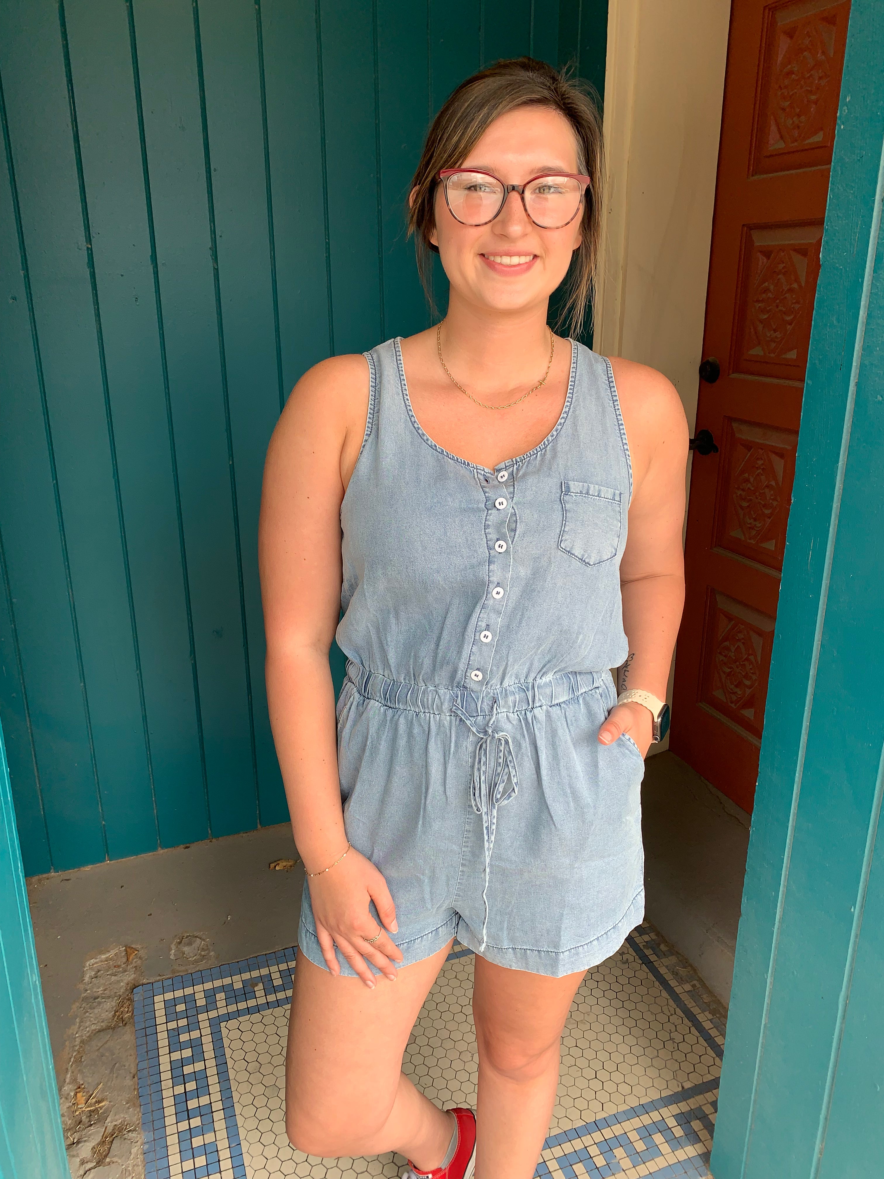 Denim Romper