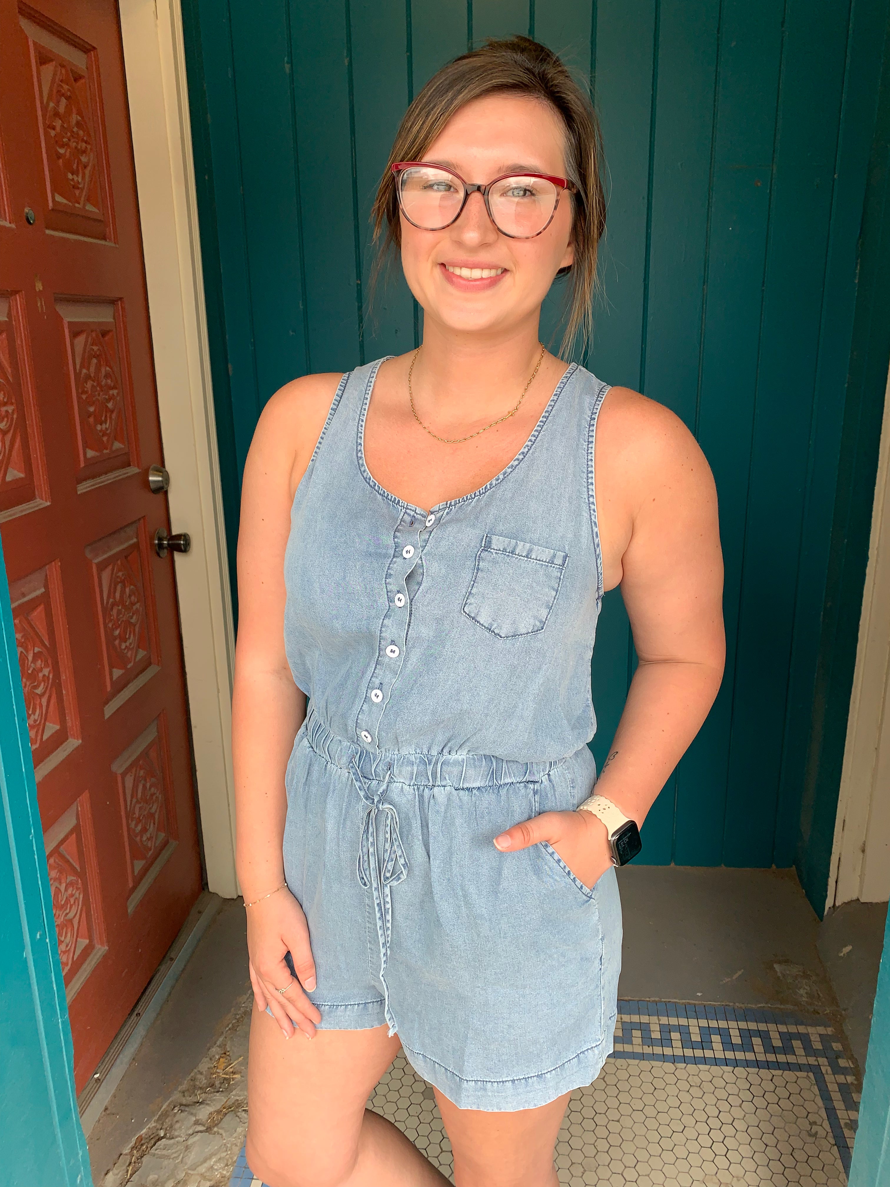 Denim Romper