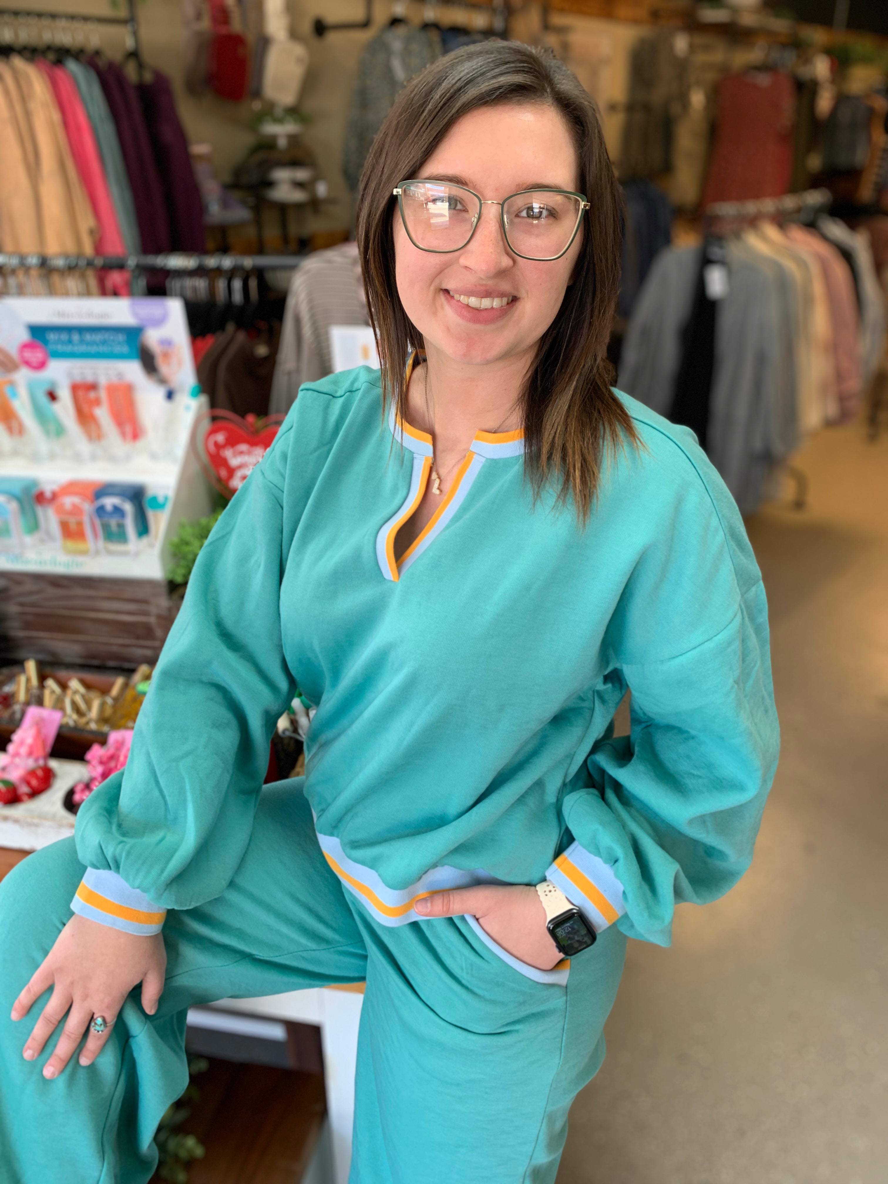 Color Block Band Detailed Knit sweatshirt