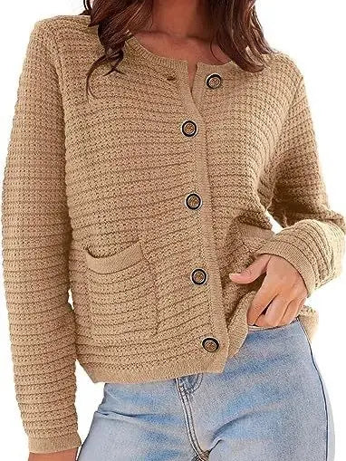 Textured Button Front Cardigan