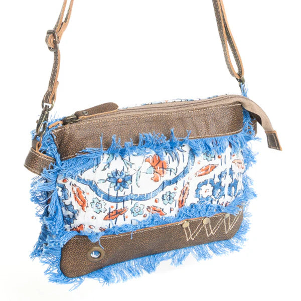 Whispers of azure wildflowers Small Crossbody Bag