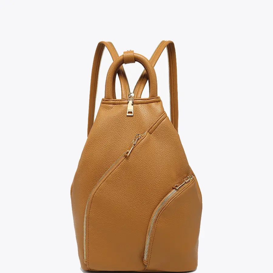 Maura Diagonal Zipper Backpack