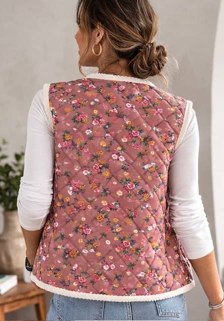 Mauve Printed Vest