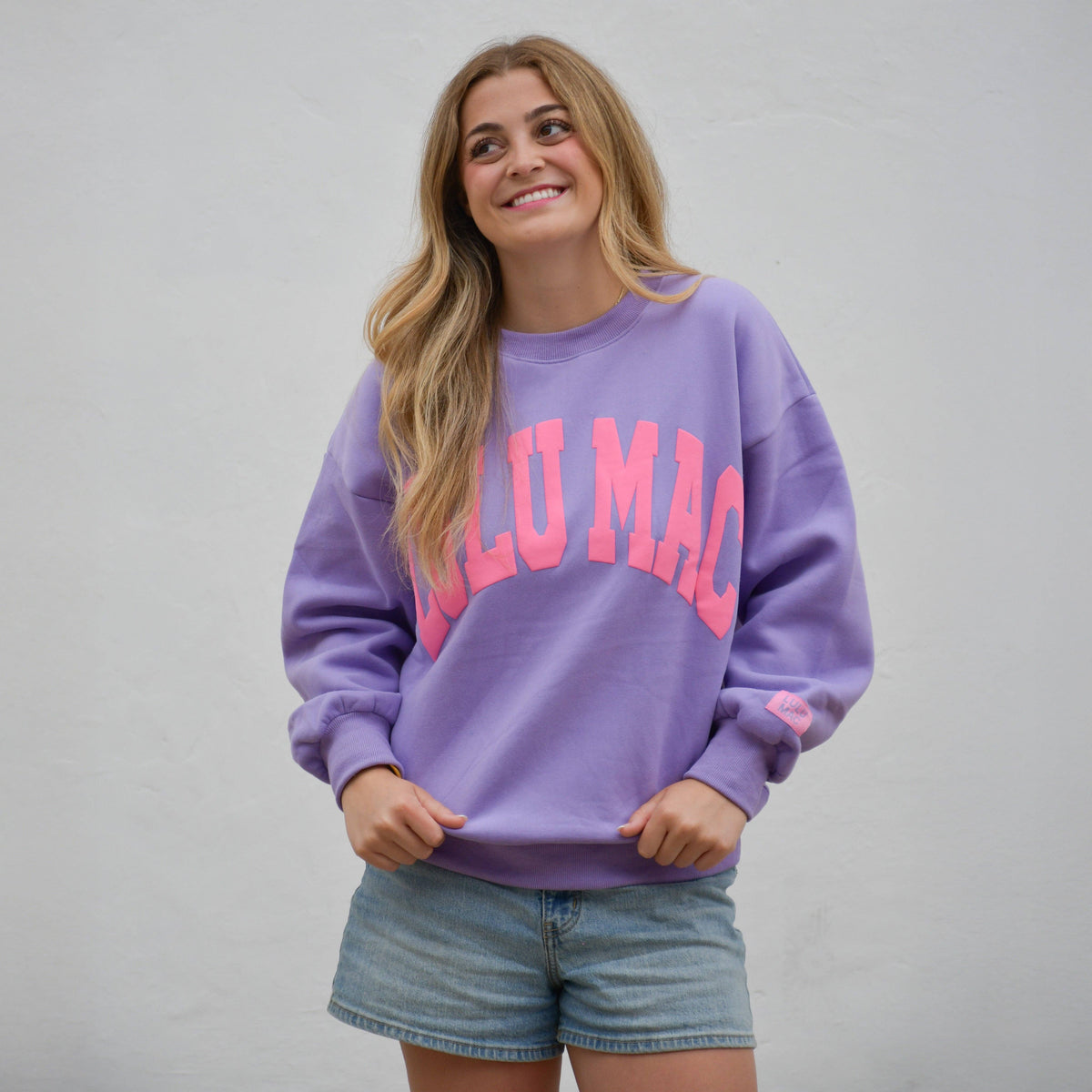 Lulu Mac Purple/Pink Puff Letter Sweatshirt