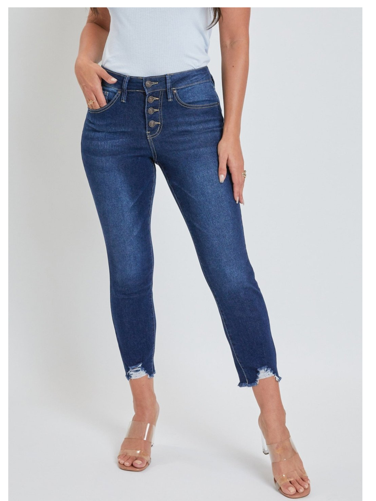 Petite 4 Button Skinny Ankle Sustainable Jean