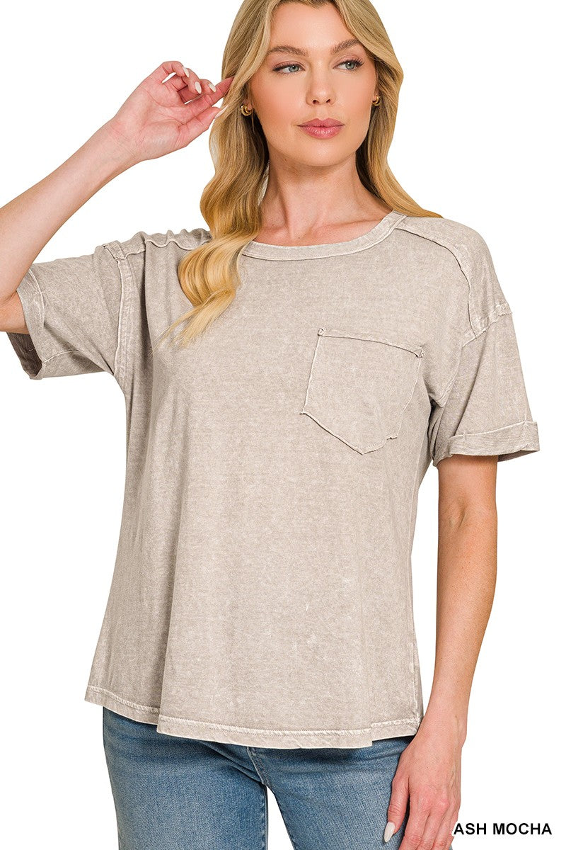 Zenana Halo Washed Relaxed Fit Tee