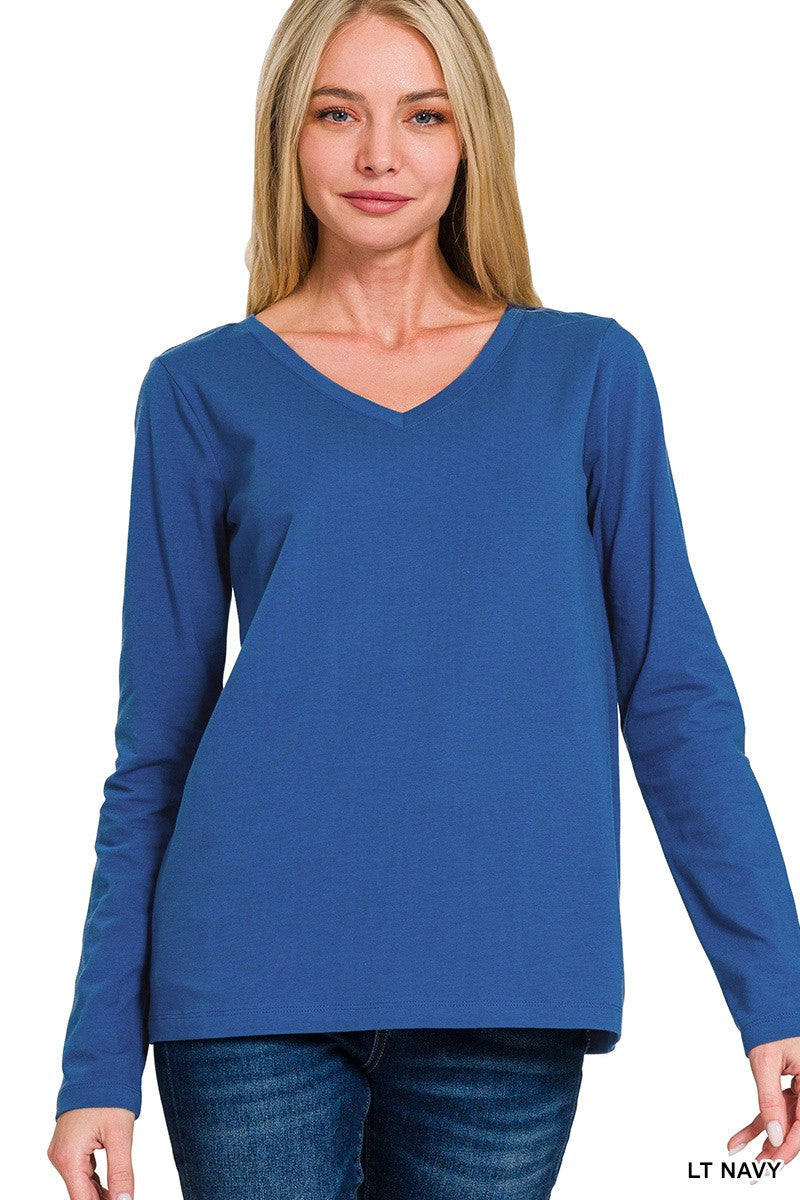V-neck Long Sleeve T-shirt