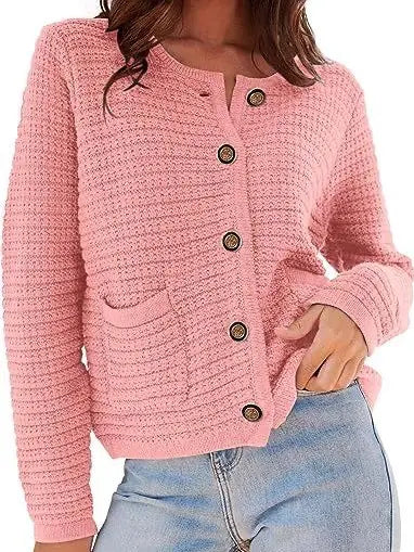 Textured Button Front Cardigan