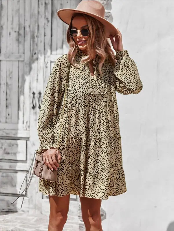 Printed Long Sleeve Dress