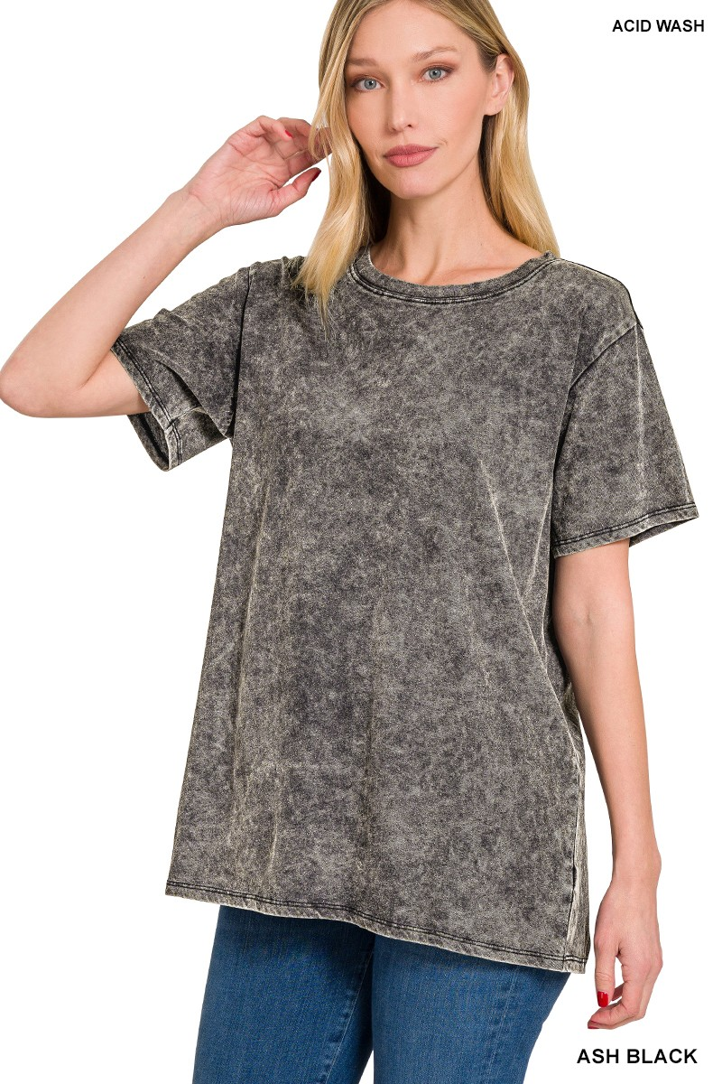 Washed Short Sleeve Top