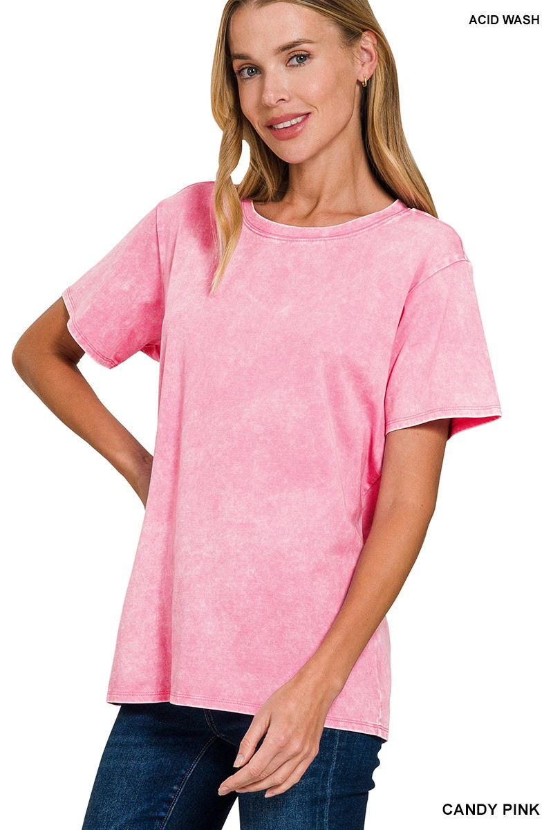 Washed Short Sleeve Top