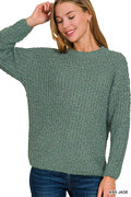 Brushed round neck sweater