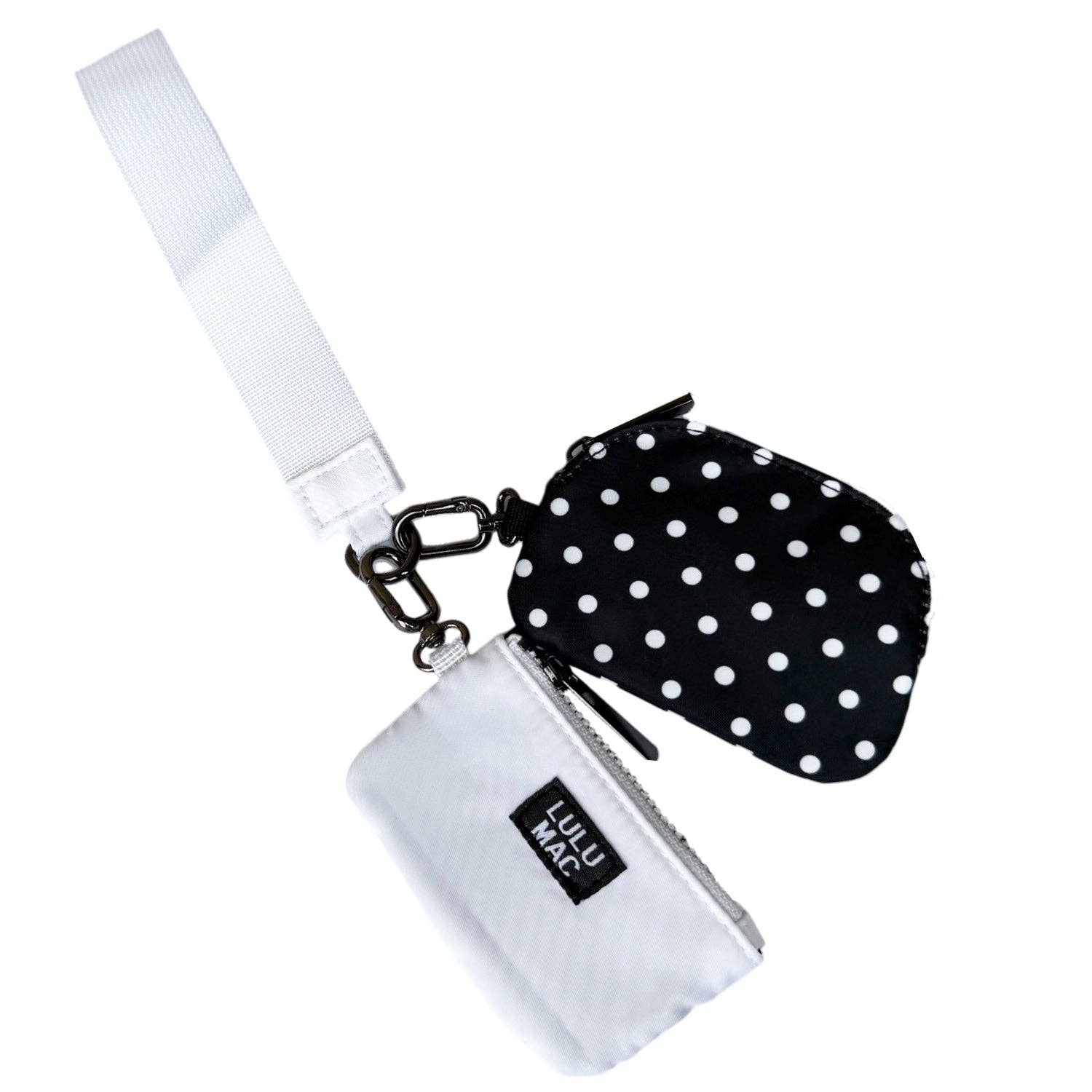 Black/White Dots Compact wrist wallet