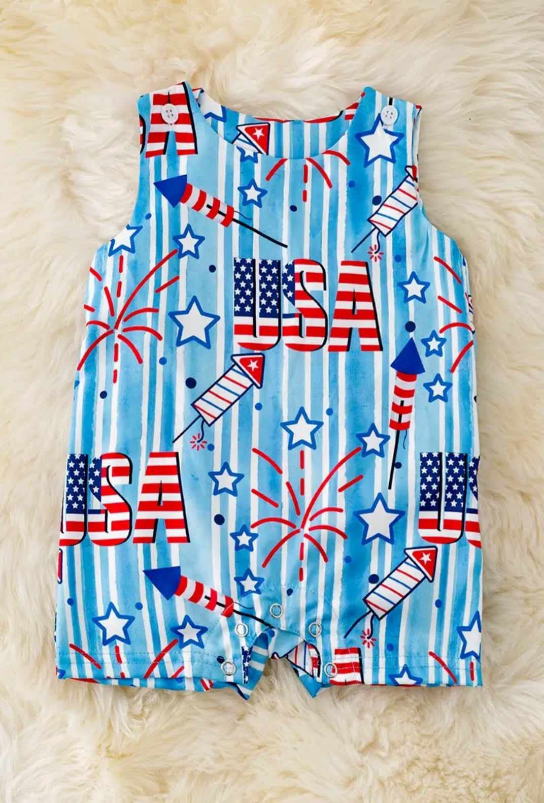Kid's Patriotic Boy Romper