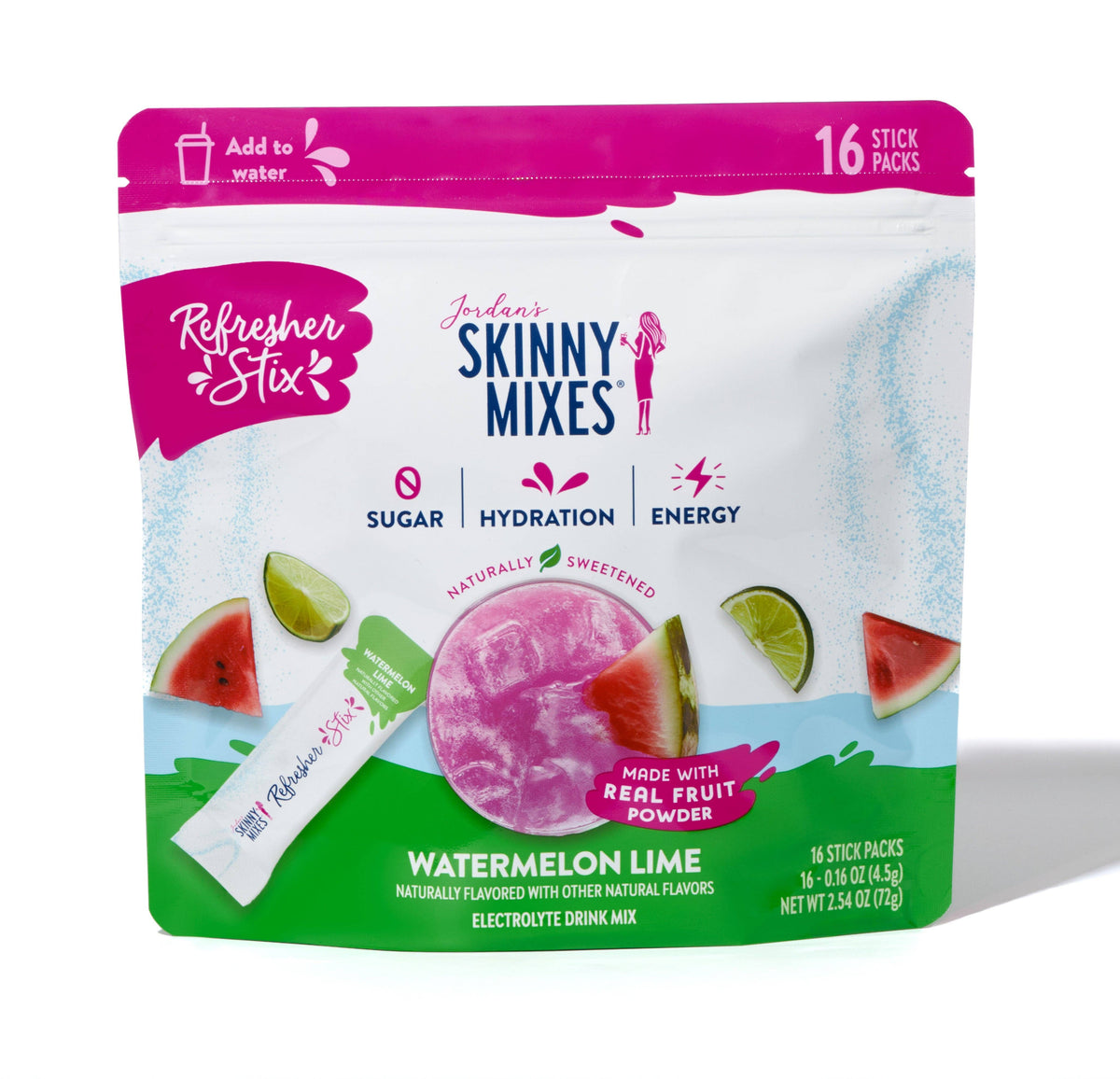 Skinny Mixes Refresher Stix- Watermelon Lime