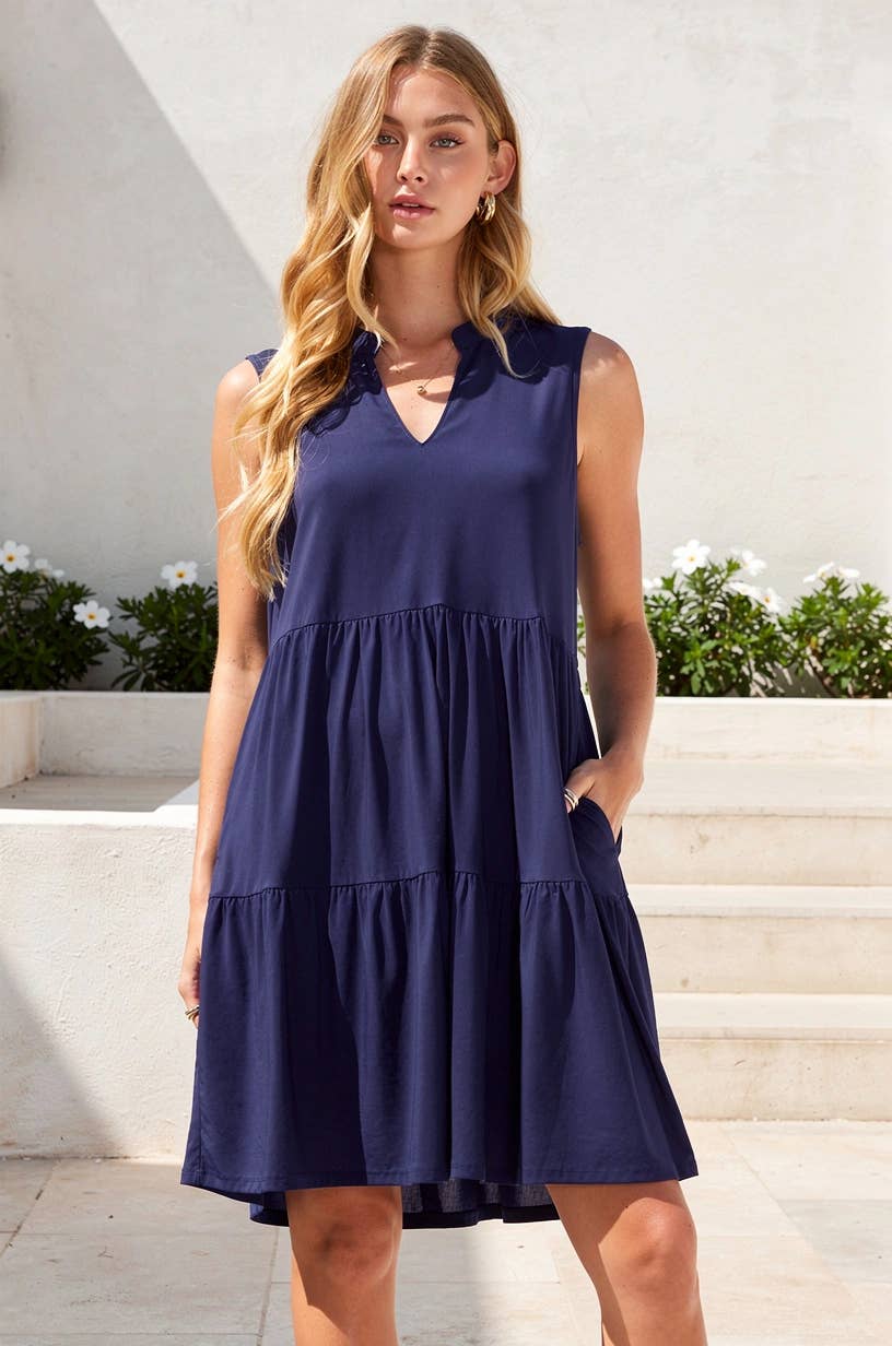 Wrinkle-Free Tiered Lizzy Dress