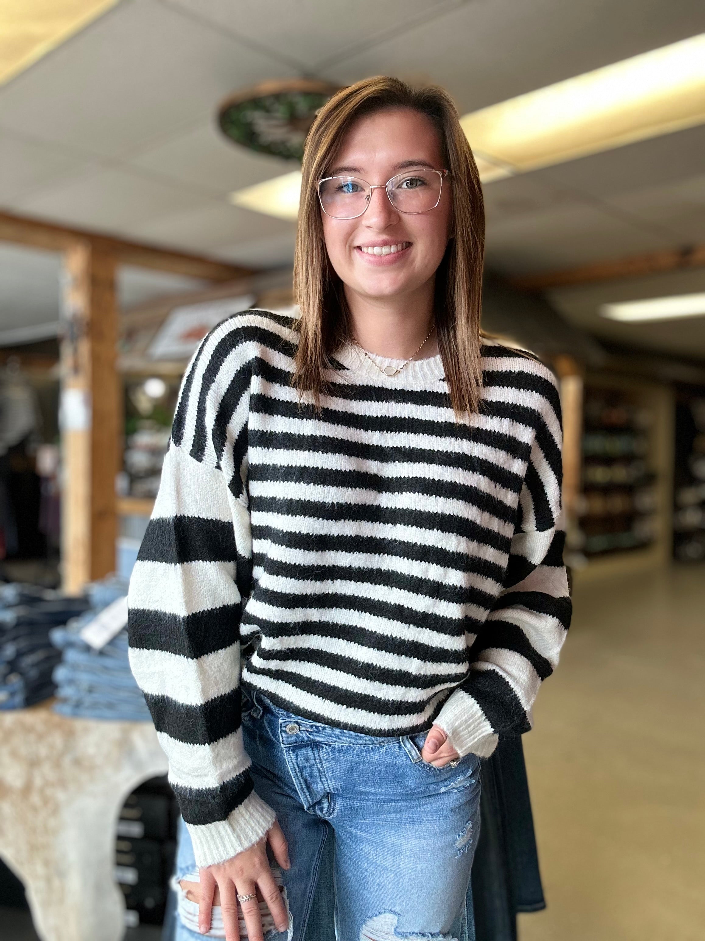 Mixed Striped Comfy Sweater