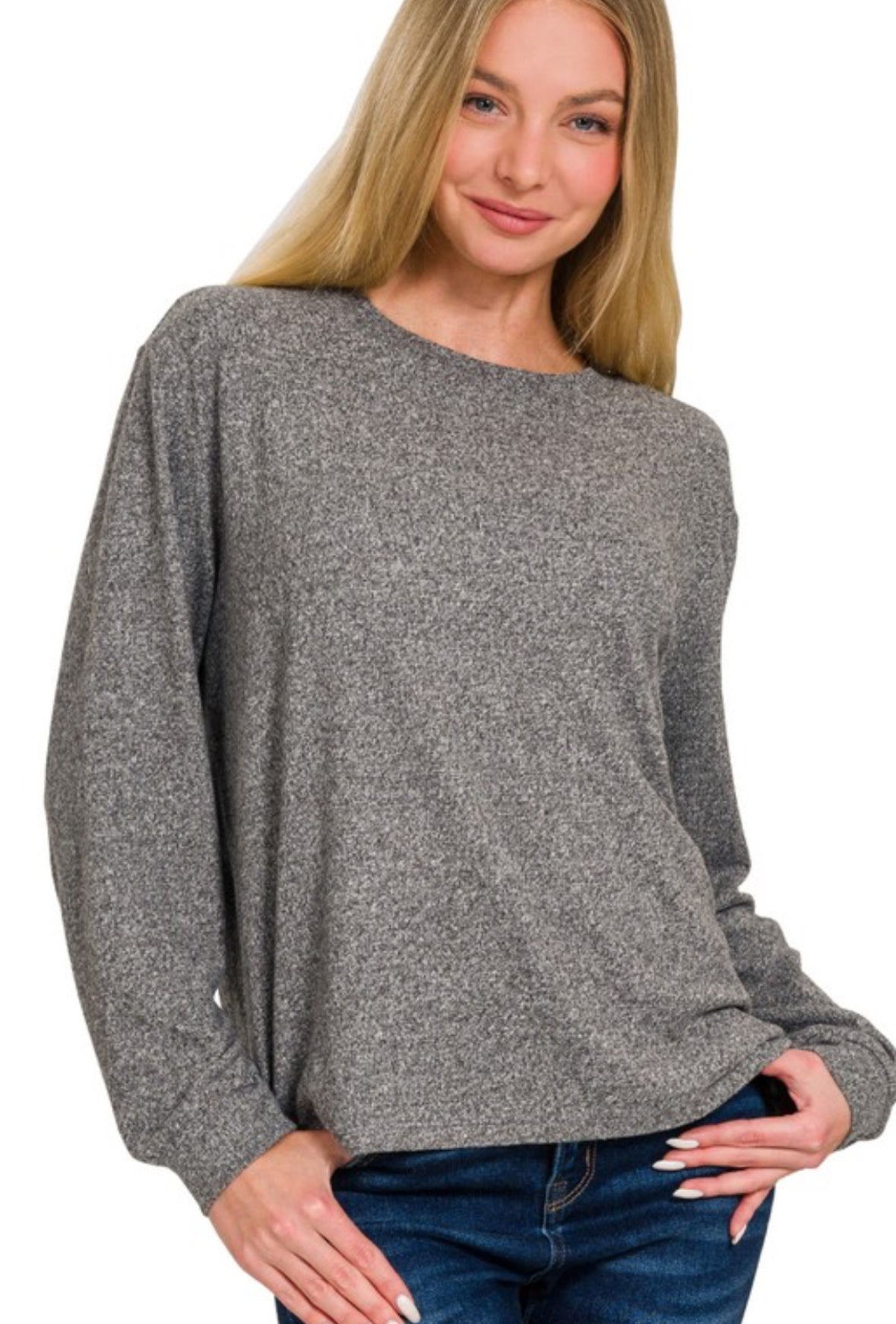 Round Neck Long Sleeve Top