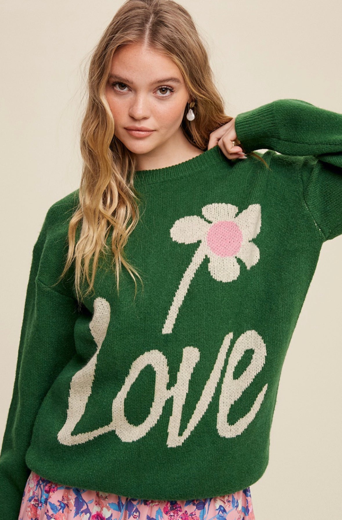 Thinking About Love Loose Fit Knit Sweater