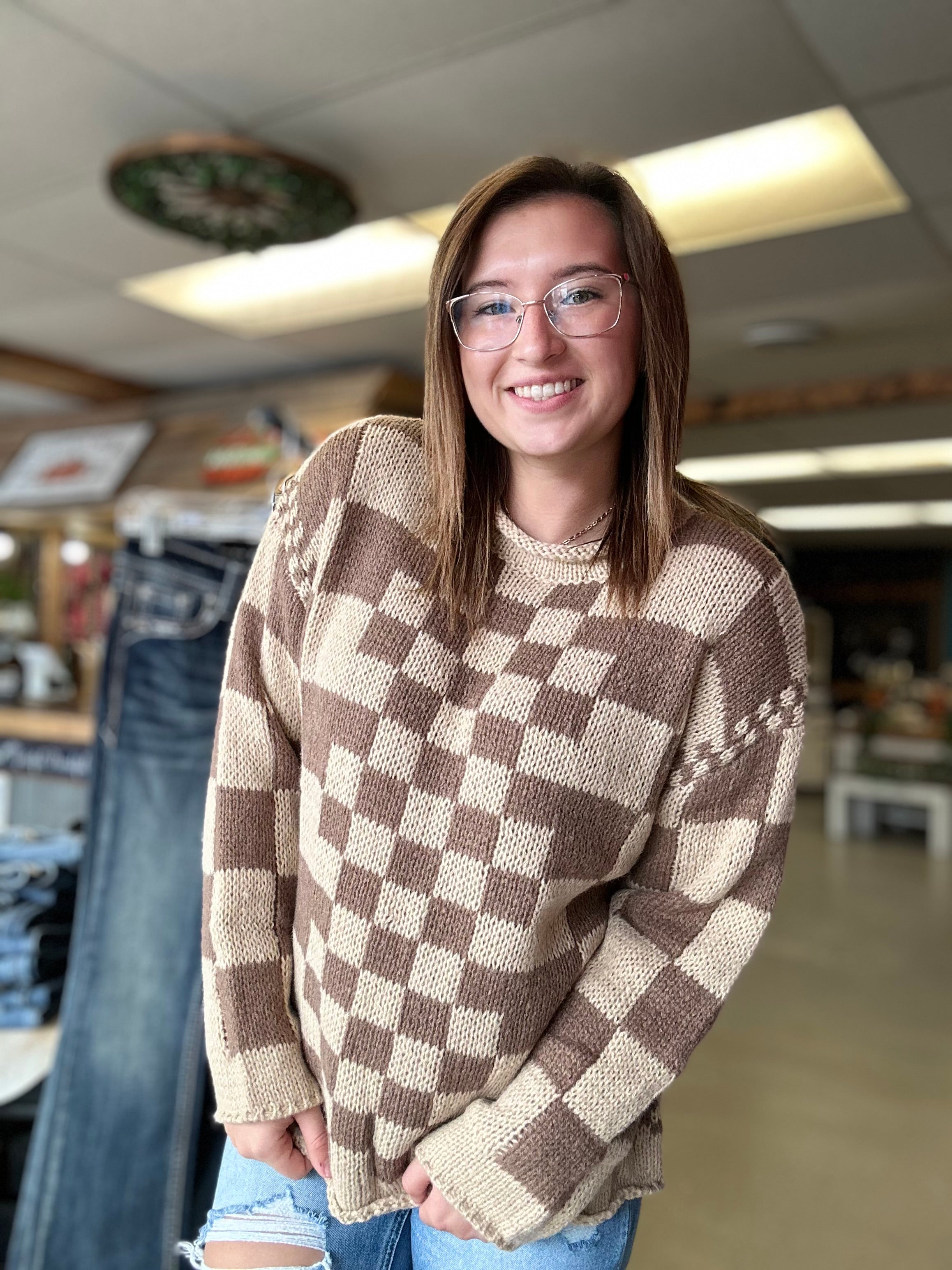 Vintage Checkered Chucky Sweater