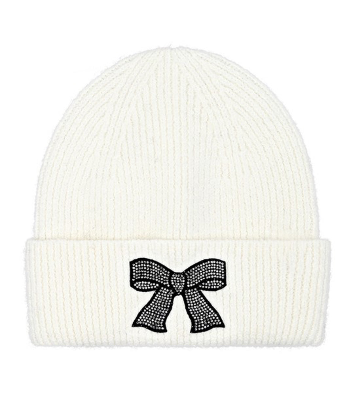 C.C Rhinestone Ribbon Embellishment Beanie